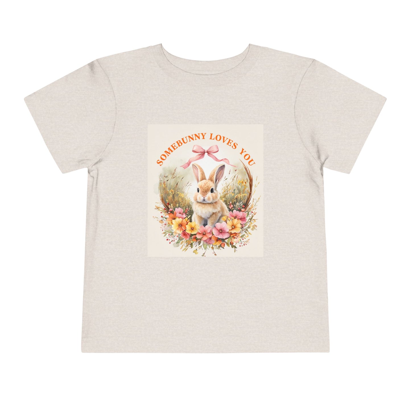 Toddler Short Sleeve Tee - 'Somebunny Loves You' Cute Bunny Design for Easter & Spring Celebrations