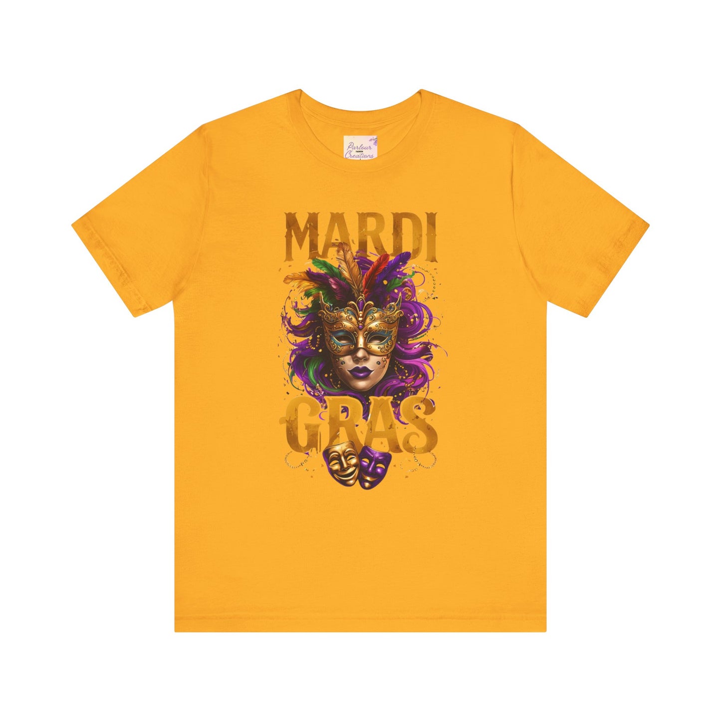 Mardi Gras Unisex Tee, festive t-shirt, carnival shirt, party apparel, mask design, celebration outfit