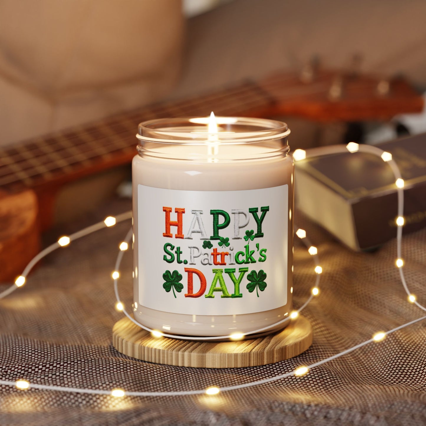 St. Patrick's Day Scented Soy Candle, Festive Home Decor, Lucky Candle Gift, Green Candle for Celebrations