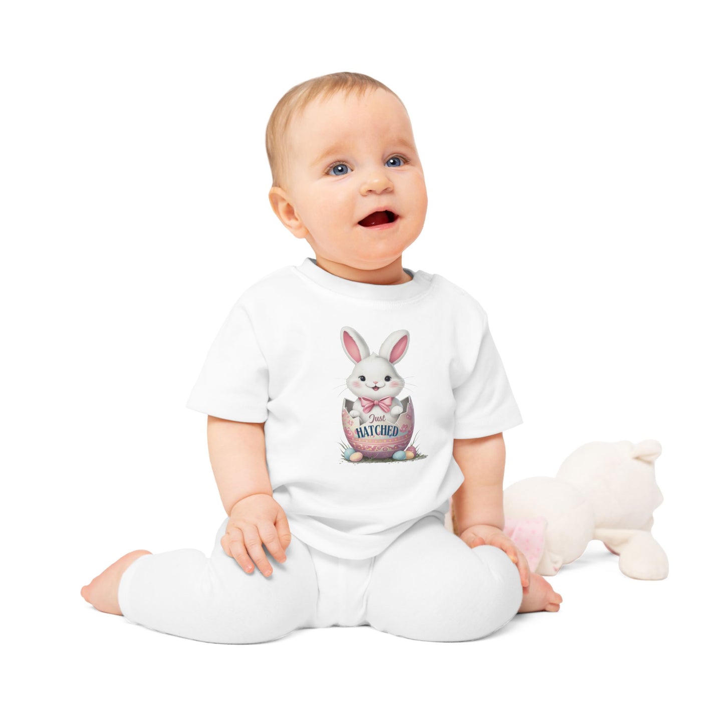 Easter Bunny Baby T-Shirt - 'Just Hatched' Design