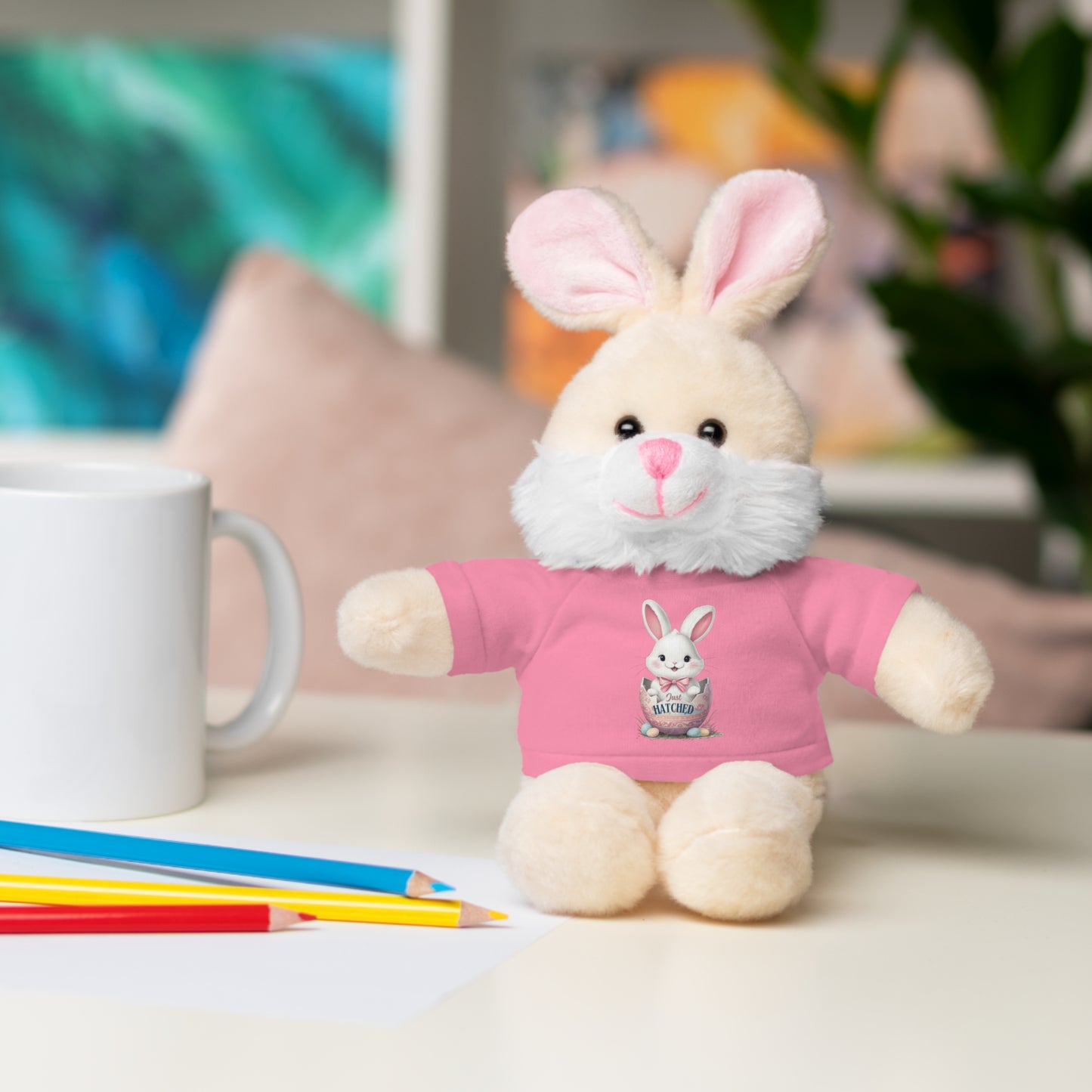 Adorable Bunny Tee "Just Hatched" Stuffed Animal - Perfect Gift for Kids