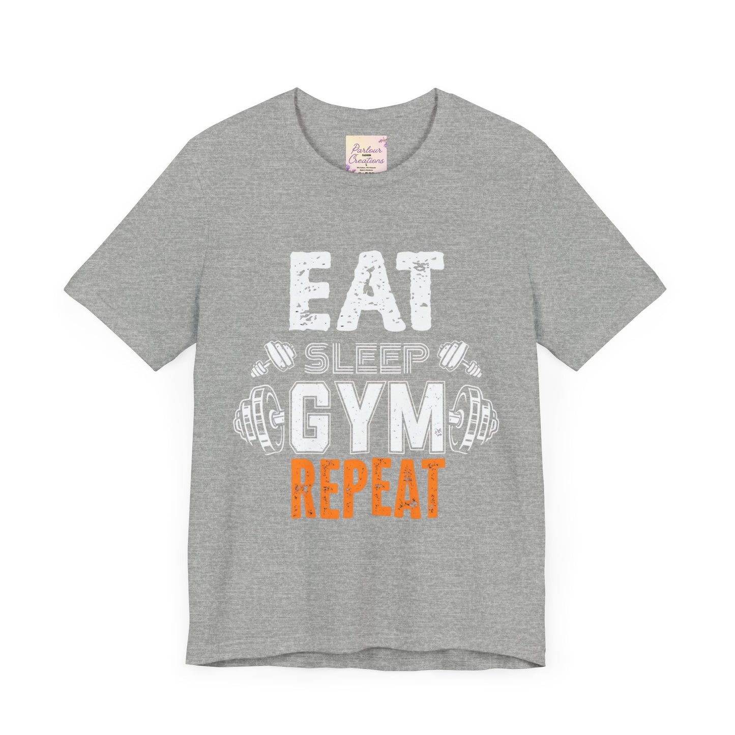 Motivational Gym T-Shirt - Eat Gym Repeat Unisex Casual Tee