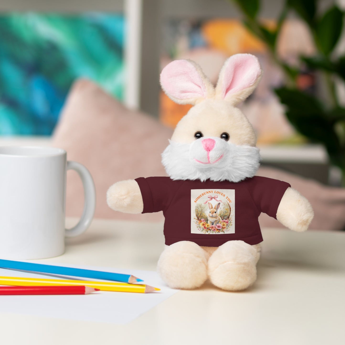 Personalized Stuffed Animal with Tee - ‘Somebunny Loves You’ Bear