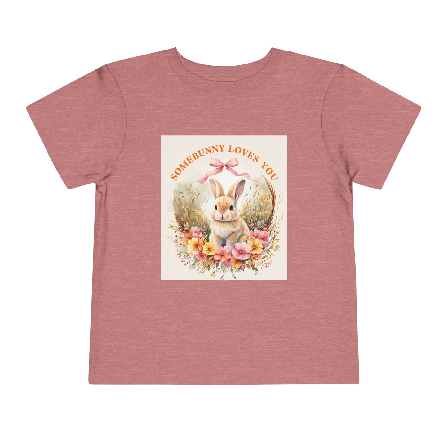 Toddler Short Sleeve Tee - 'Somebunny Loves You' Cute Bunny Design for Easter & Spring Celebrations