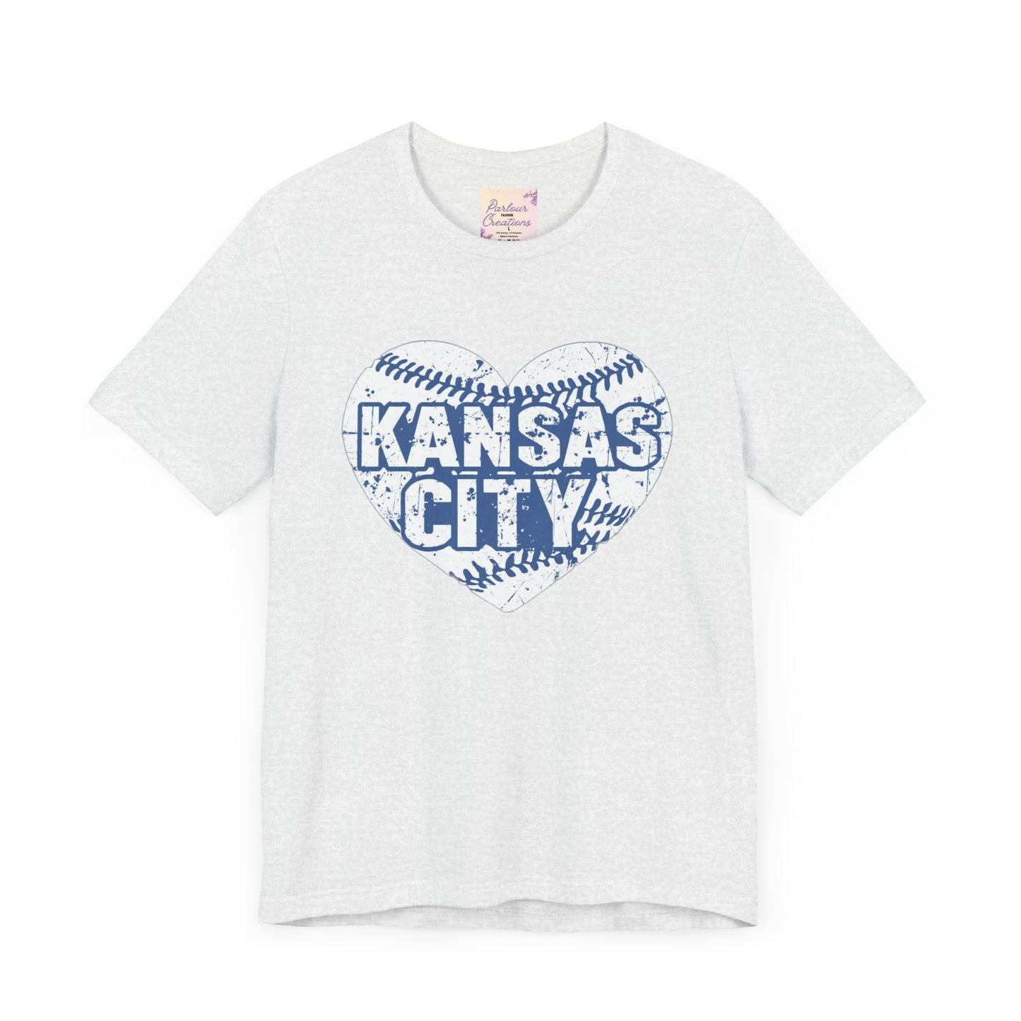 Kansas City Love Baseball Tee, Sports Fan T-shirt, Gift for Baseball Lovers, Summer Casual Top, Heart Design Shirt