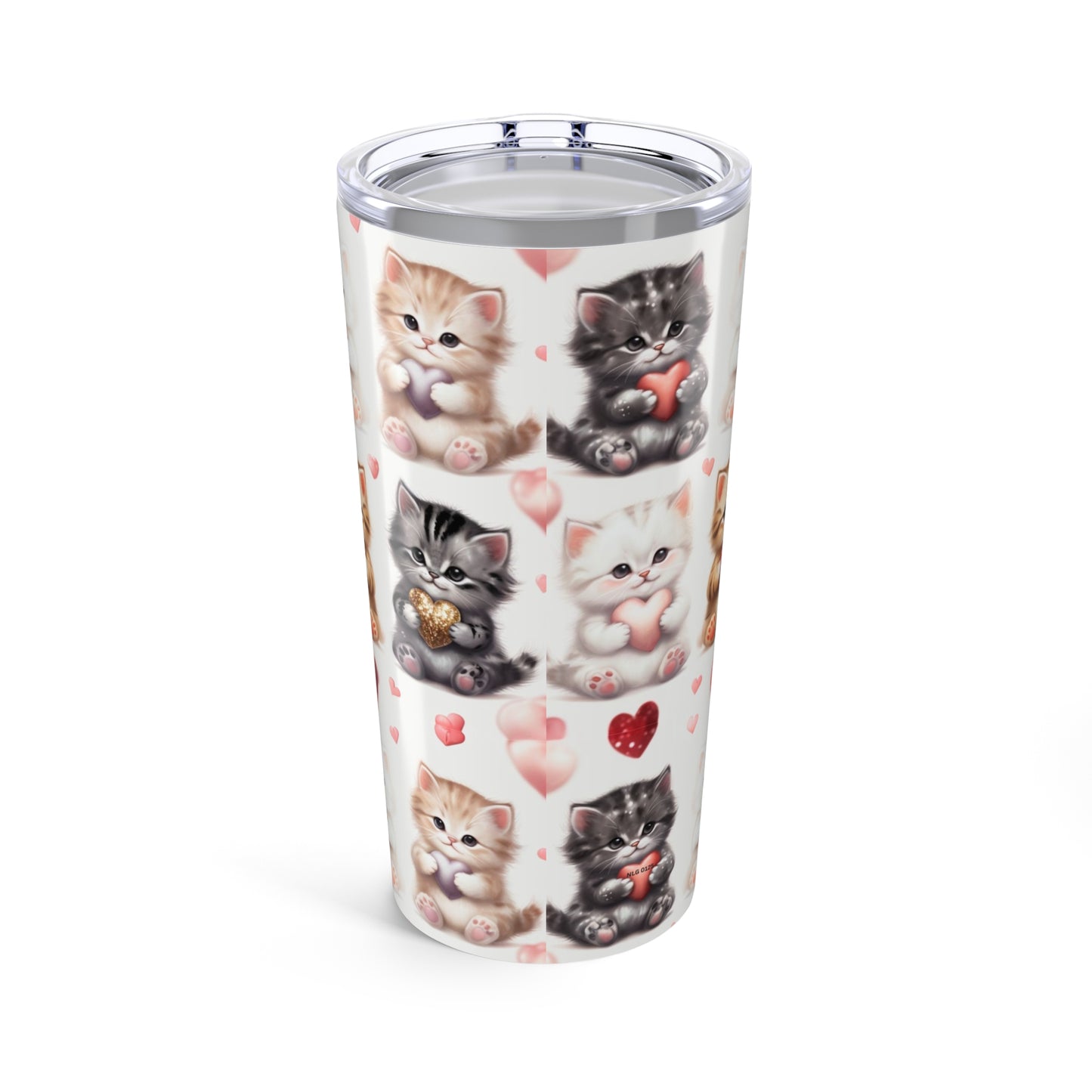 Cat Lover Tumbler, Personalized Sweetheart Kitten 20oz Tumbler, Valentine Gift for Her, Him, Them, Child, Custom Cat Drinkware, Cute Animal