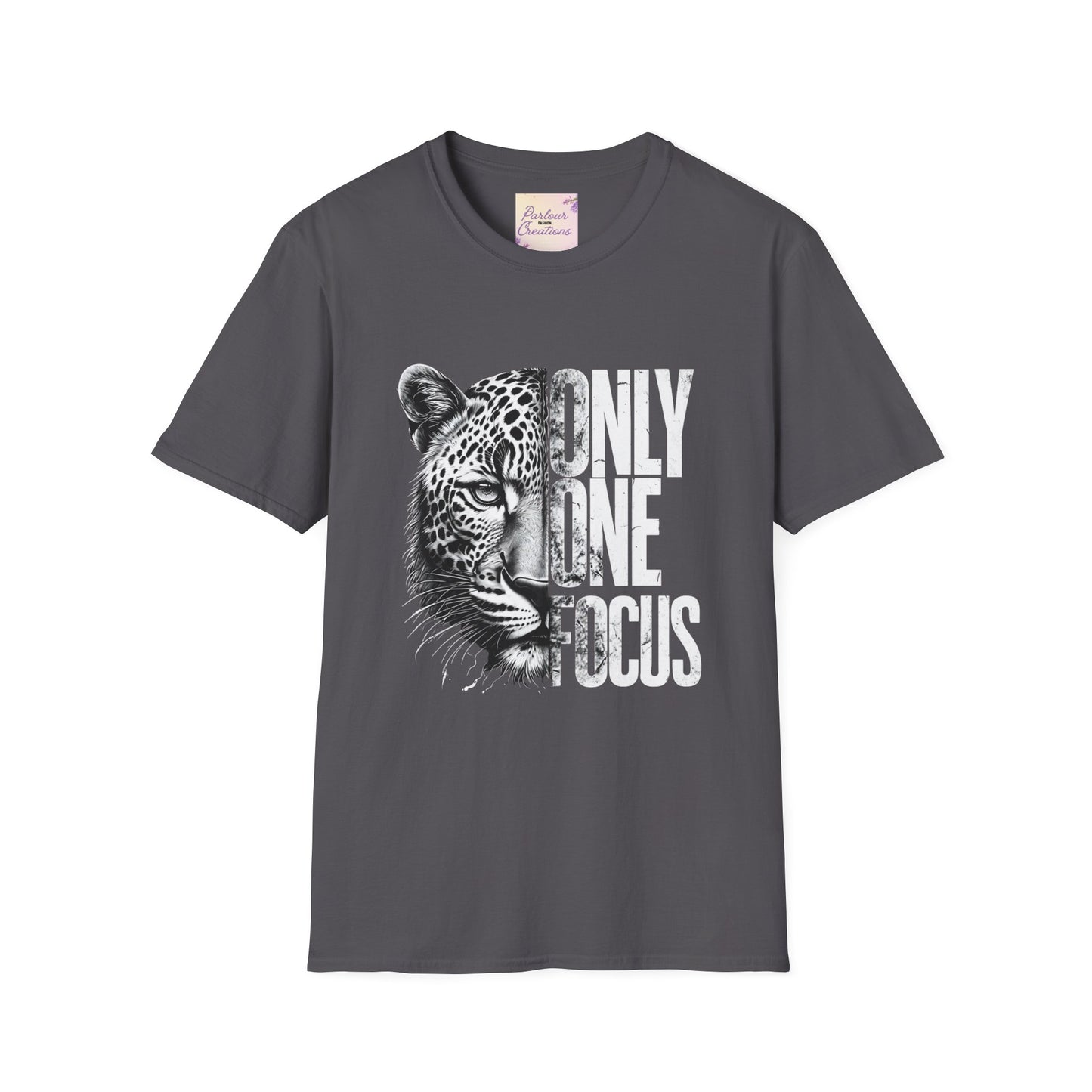 Only One Focus Leopard Graphic T-Shirt - Unisex Softstyle Tee for Animal Lovers