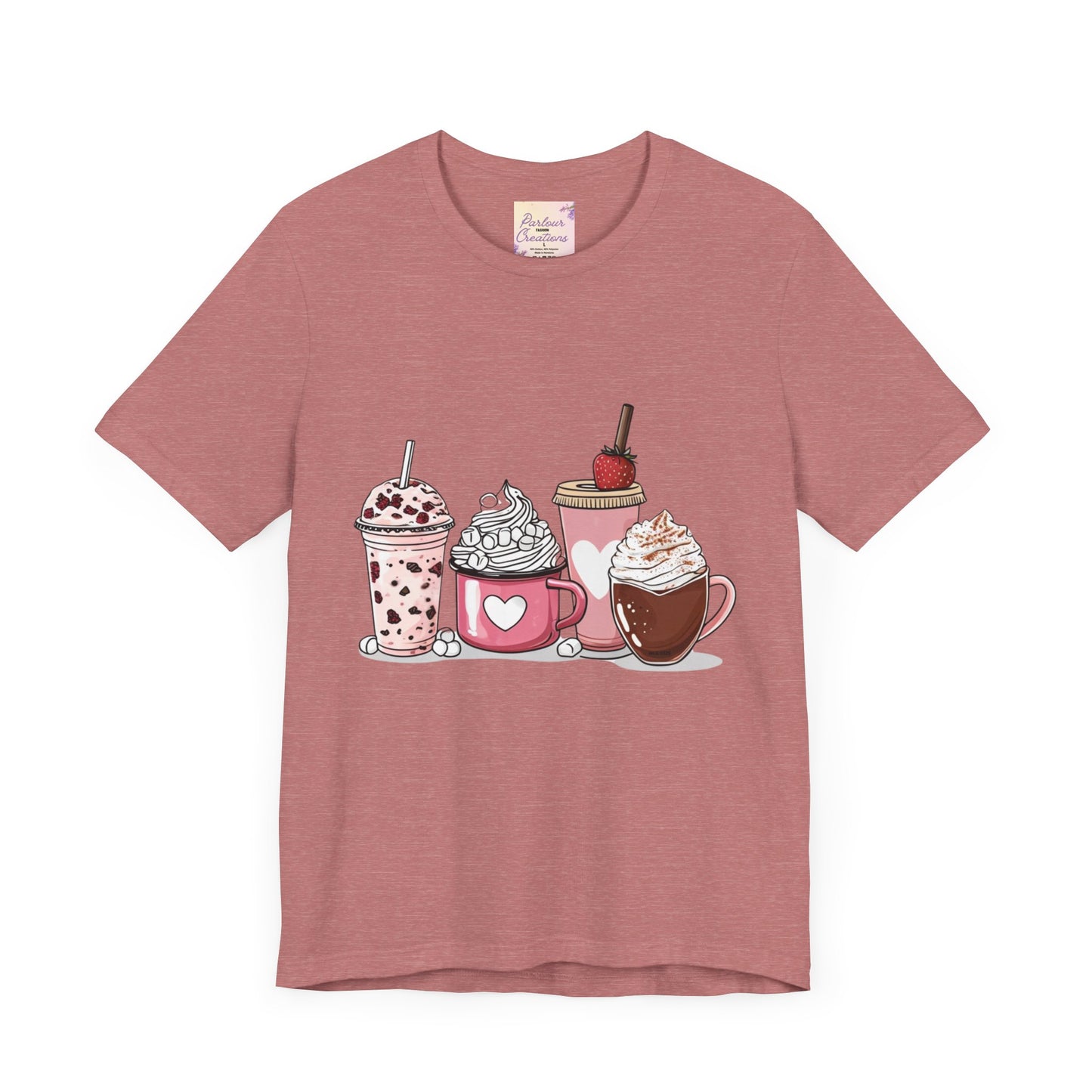 Valentine Coffee Lover Unisex Tee, Personalized Gift Shirt, Short Sleeve Top for Valentine's Day