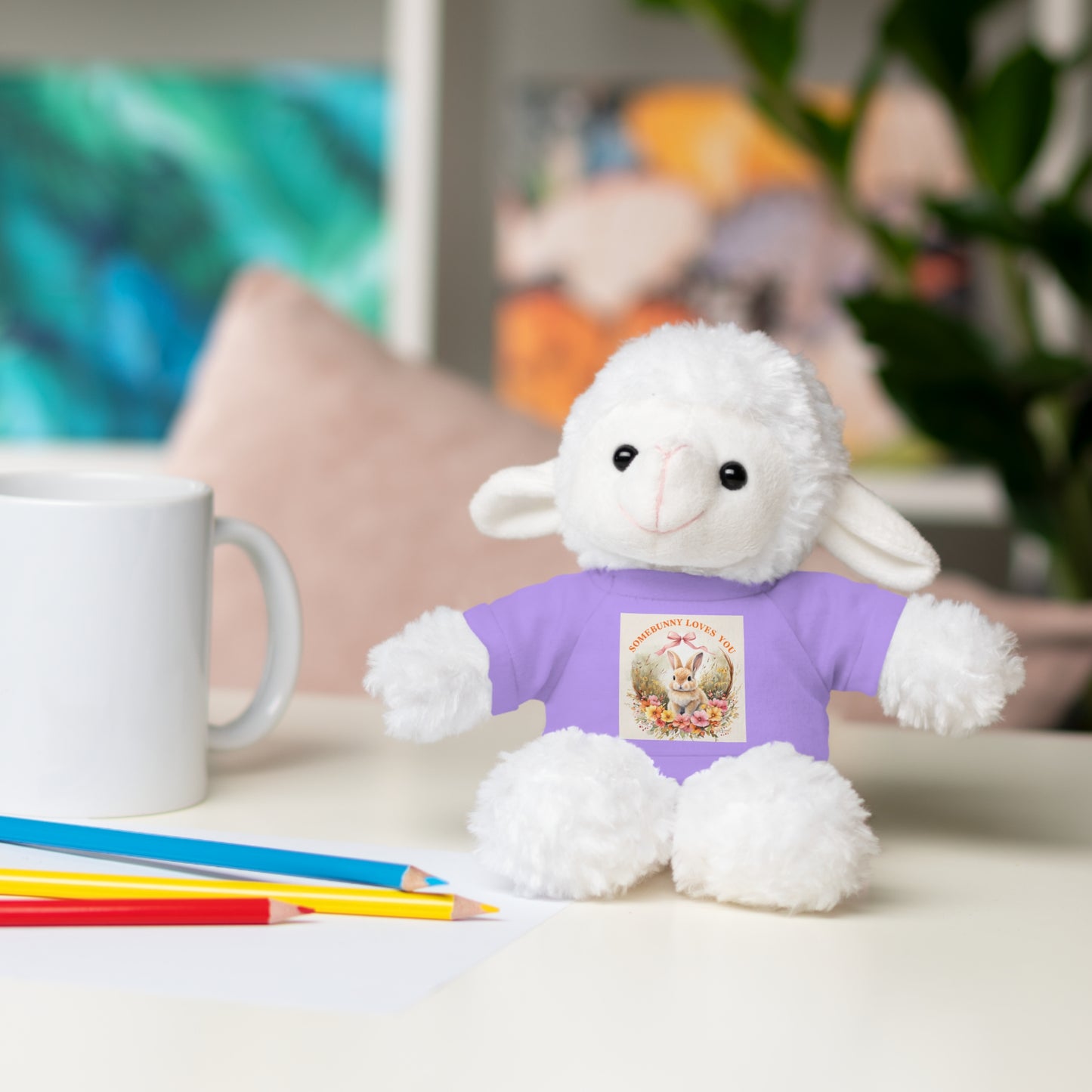 Personalized Stuffed Animal with Tee - ‘Somebunny Loves You’ Bear