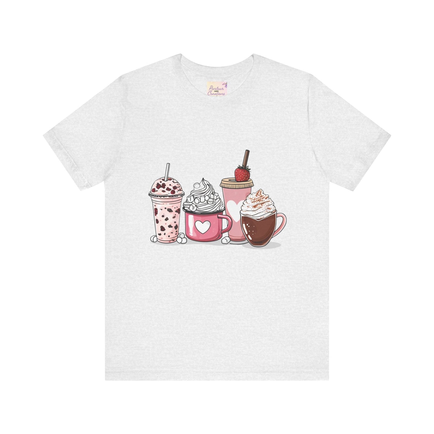 Valentine Coffee Lover Unisex Tee, Personalized Gift Shirt, Short Sleeve Top for Valentine's Day