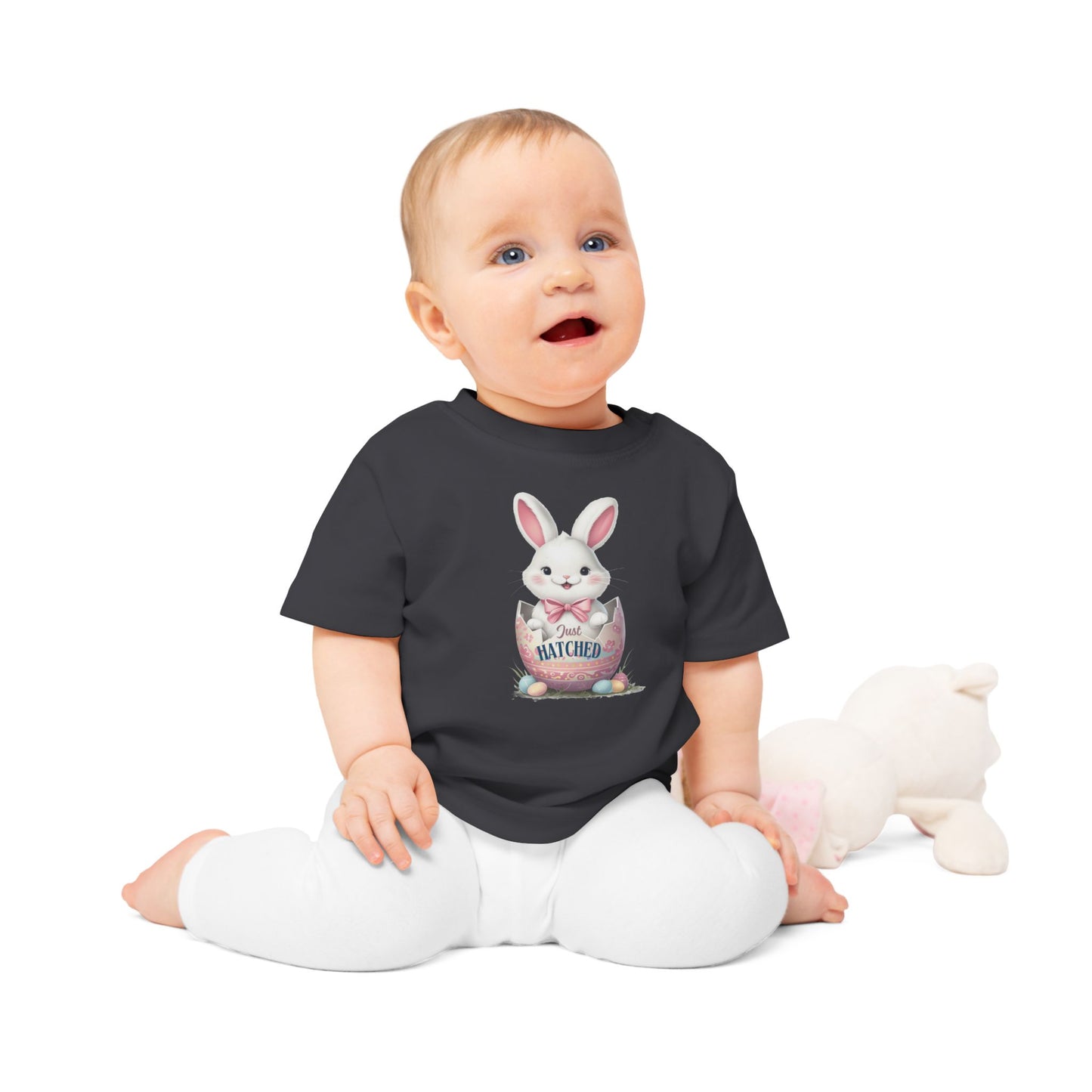 Easter Bunny Baby T-Shirt - 'Just Hatched' Design