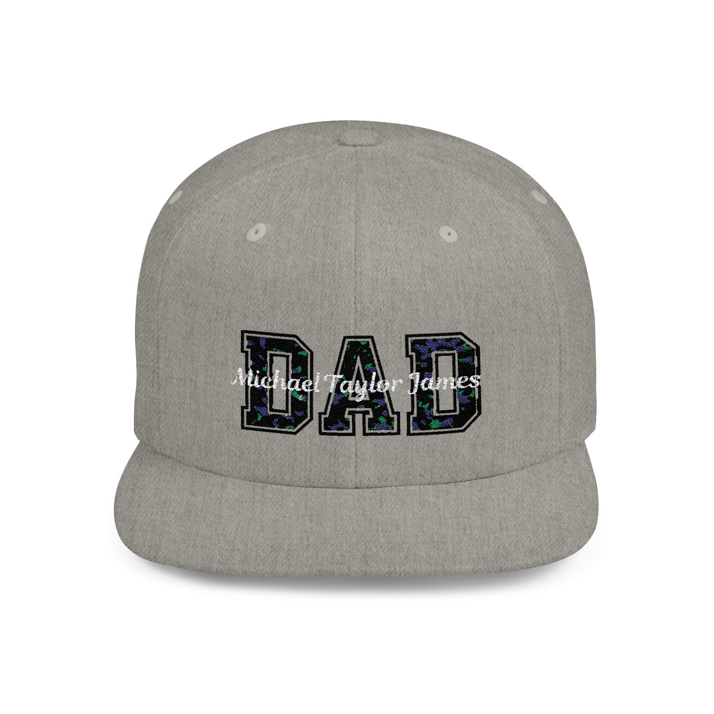 Custom Dad Snapback Hat - Fathers Day Gift, Flat Bill Cap for New Day Celebration, Personalized Birthday Present