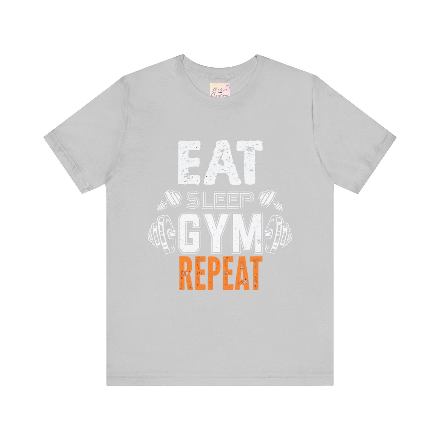 Motivational Gym T-Shirt - Eat Gym Repeat Unisex Casual Tee