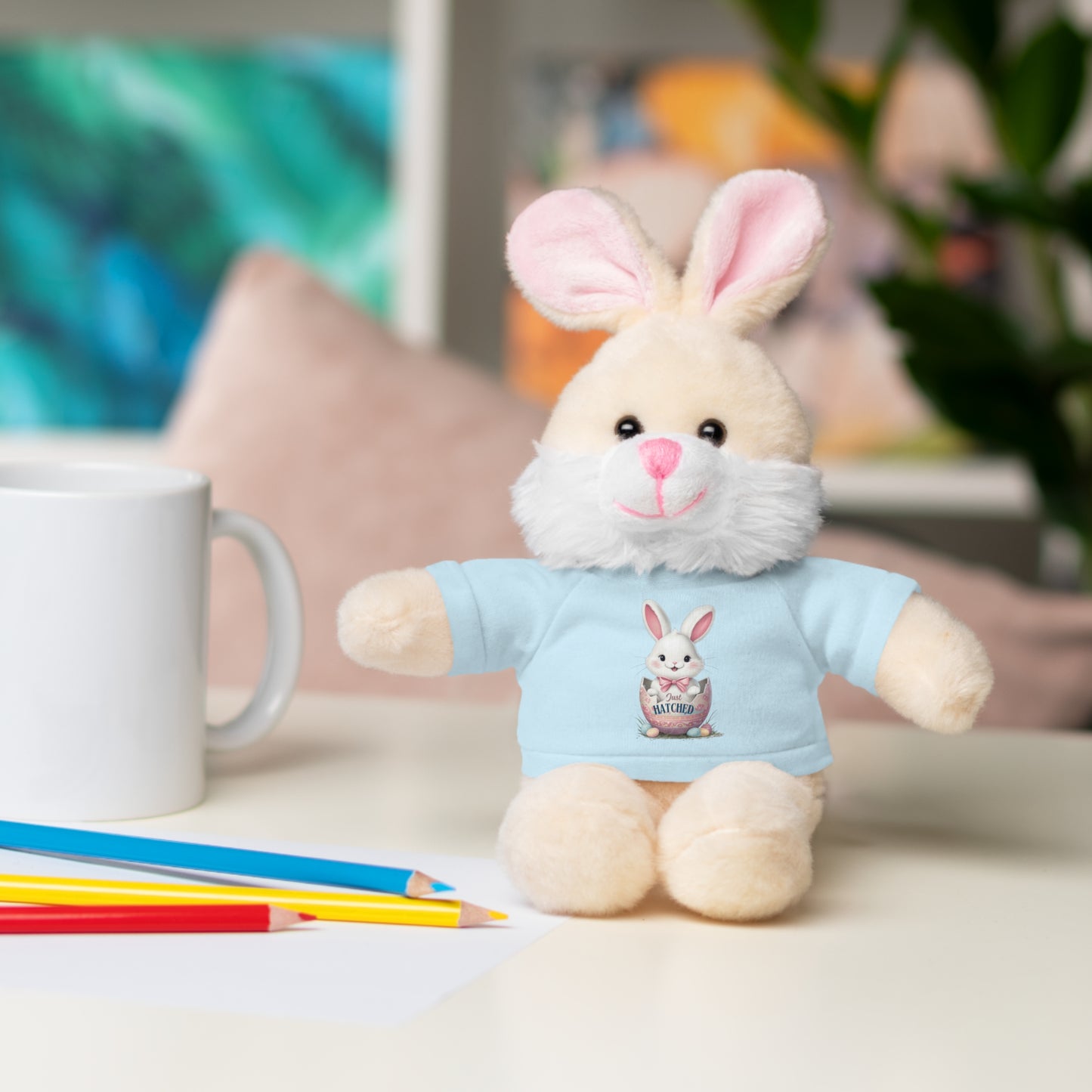 Adorable Bunny Tee "Just Hatched" Stuffed Animal - Perfect Gift for Kids