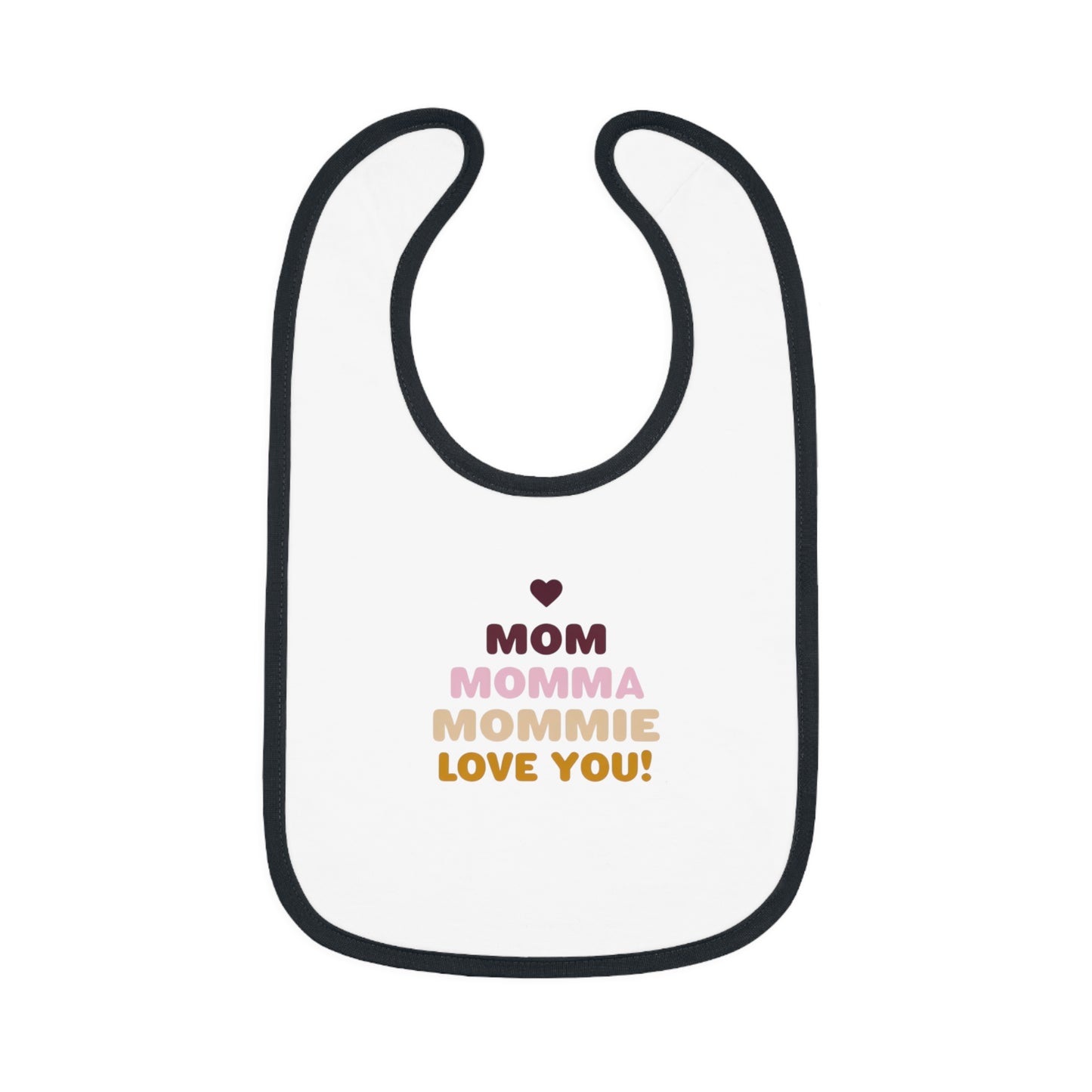 Cute 'Mom Love' Baby Bib – Perfect for New Moms and Gift Celebrations