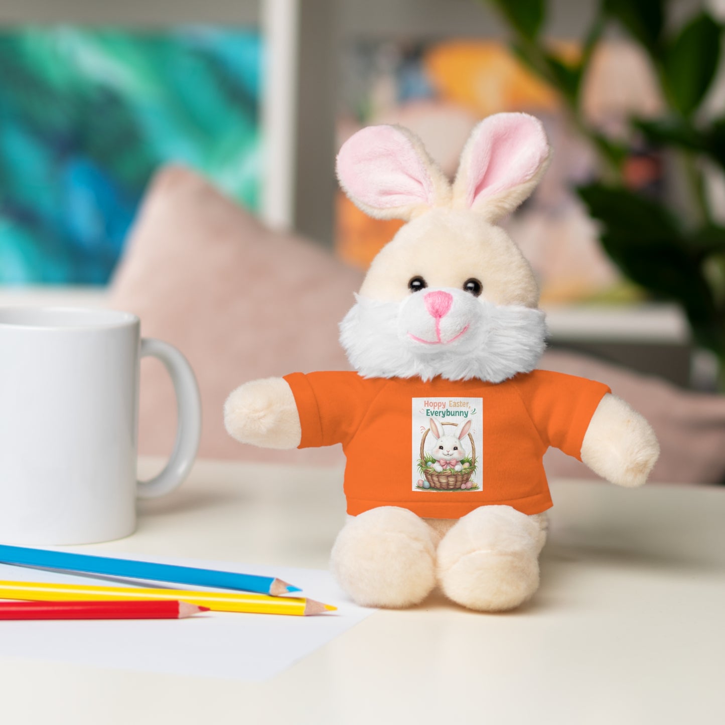 "Hoppy Easter" Easter Stuffed Animal Tee Bear - Perfect Gift for Kids