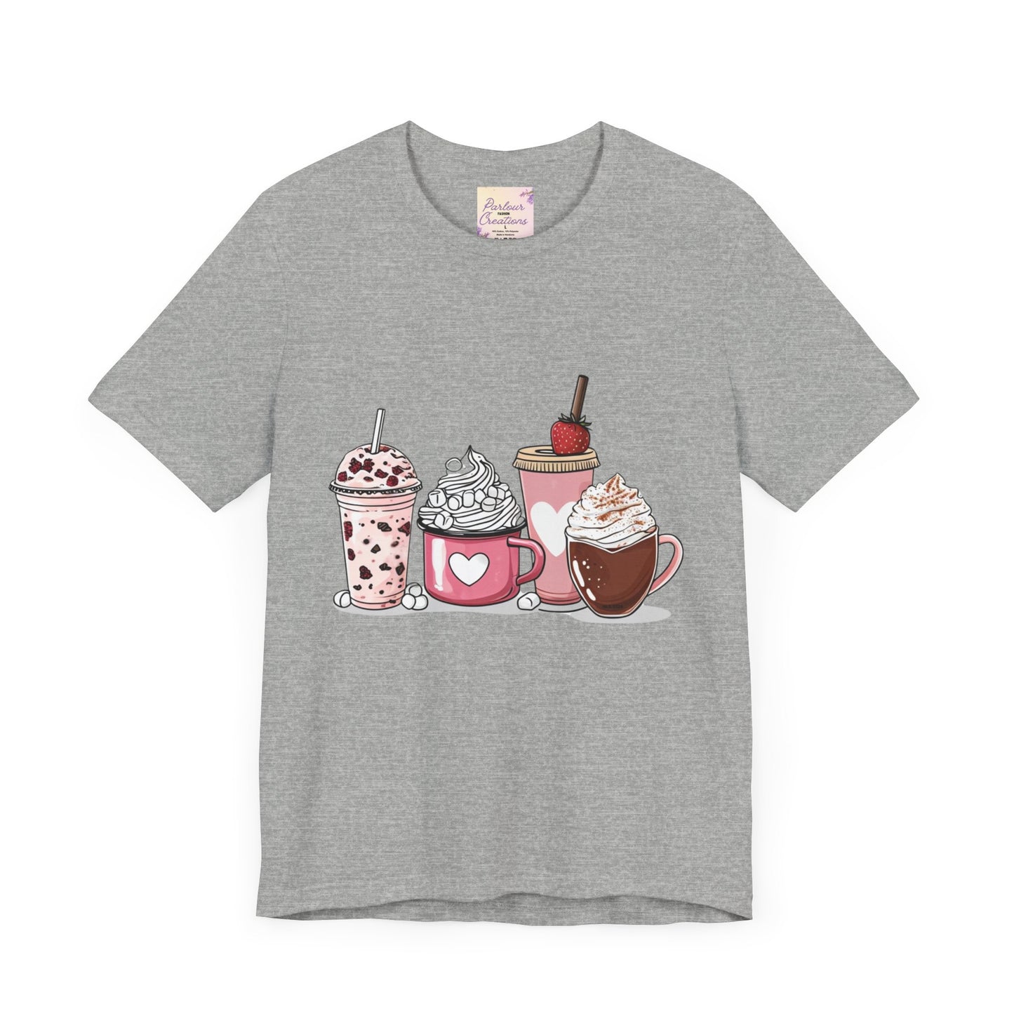 Valentine Coffee Lover Unisex Tee, Personalized Gift Shirt, Short Sleeve Top for Valentine's Day