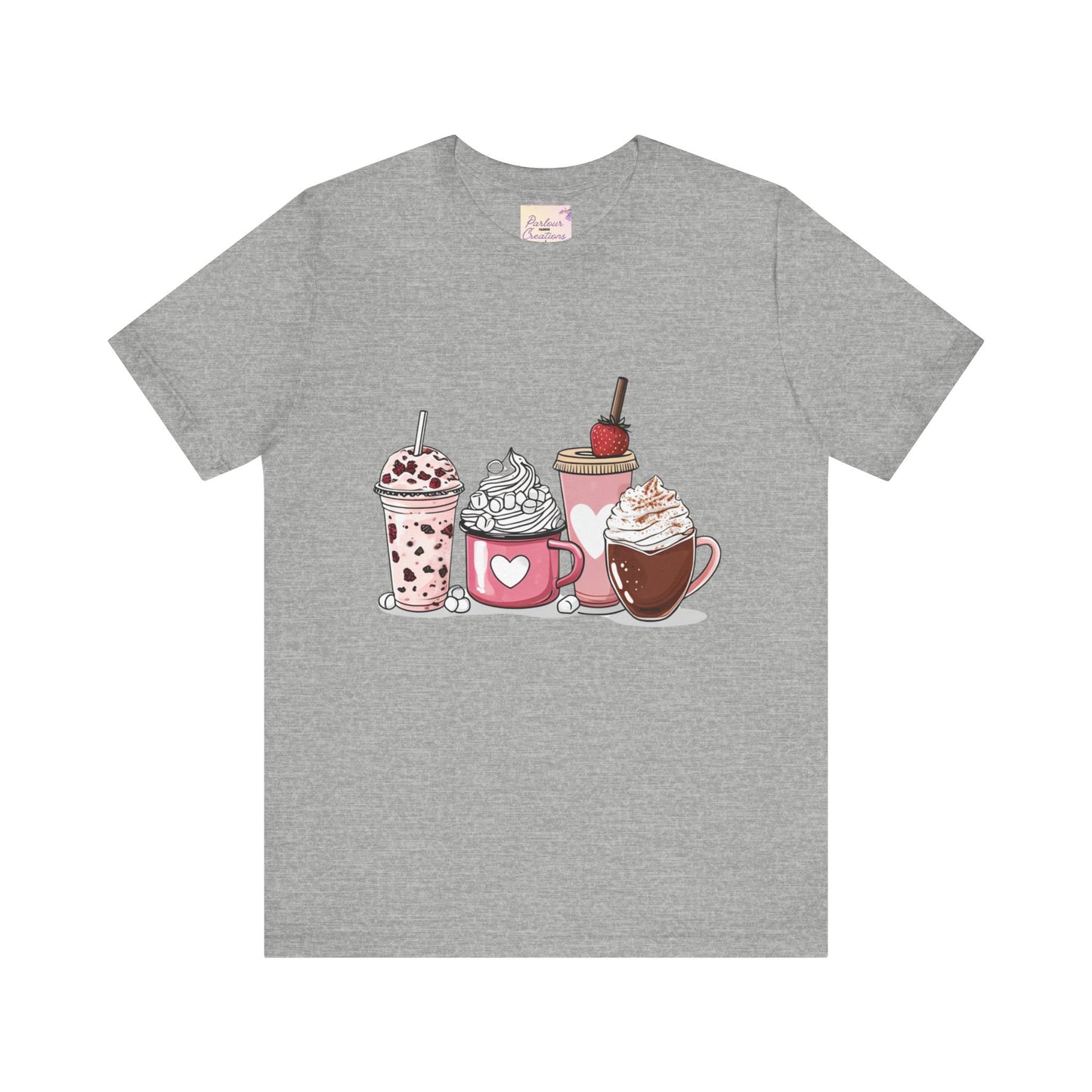 Valentine Coffee Lover Unisex Tee, Personalized Gift Shirt, Short Sleeve Top for Valentine's Day