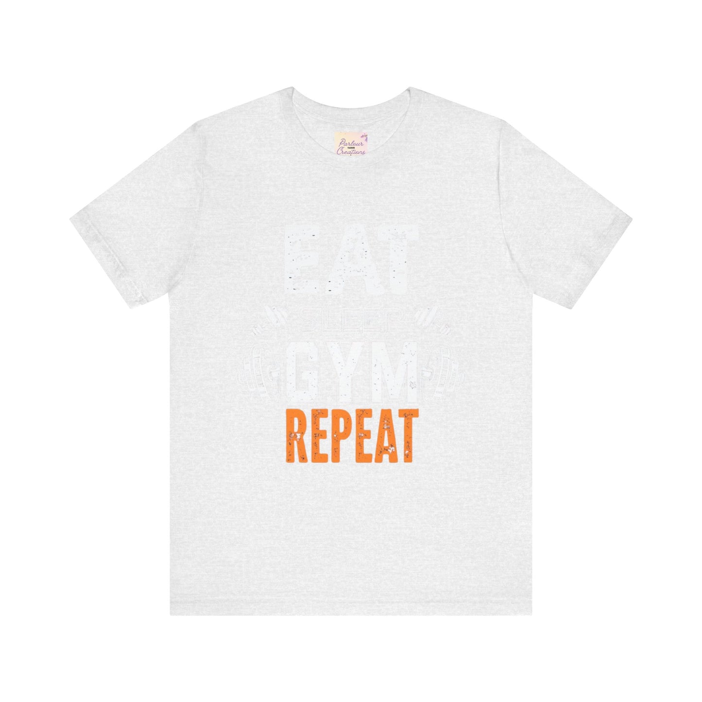 Motivational Gym T-Shirt - Eat Gym Repeat Unisex Casual Tee