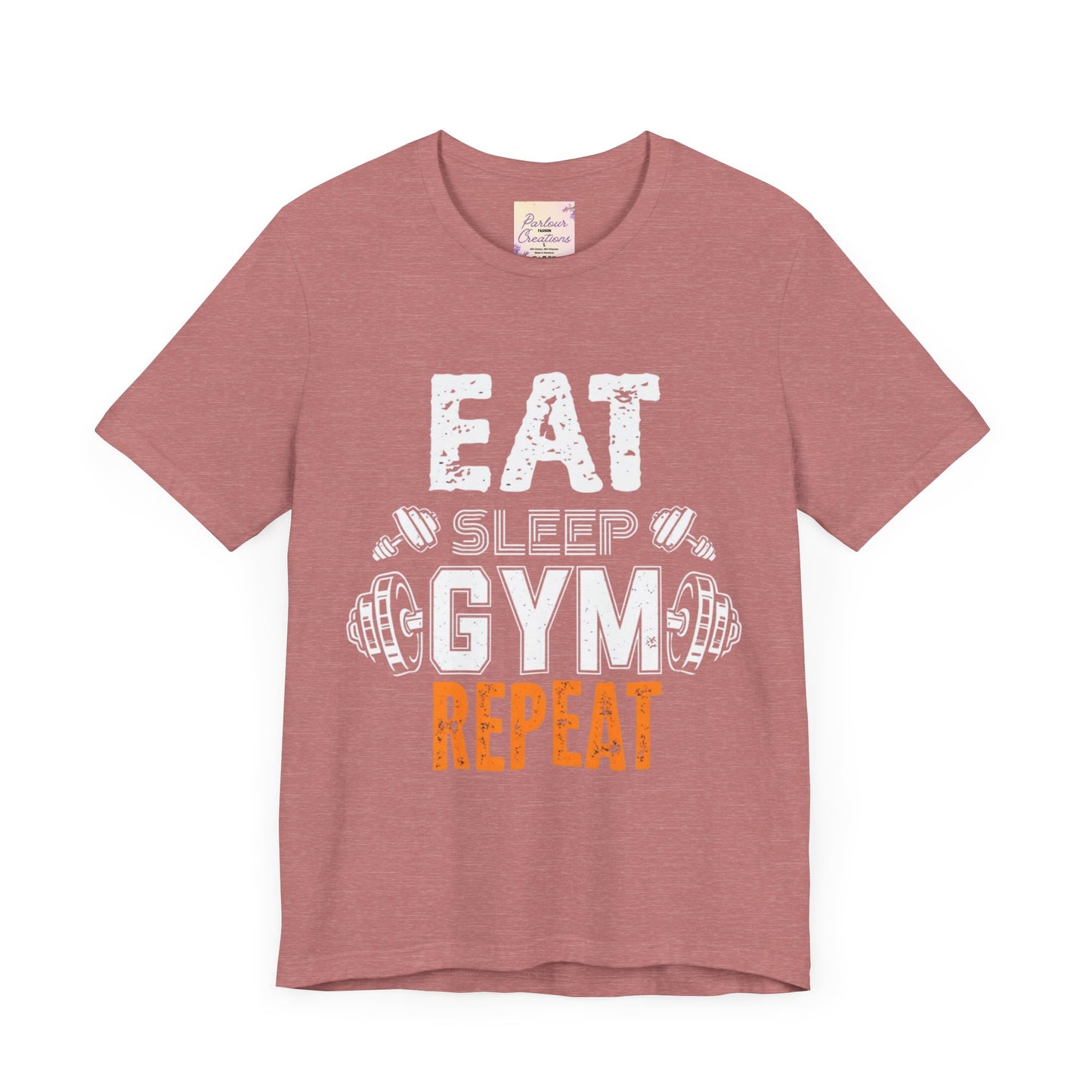 Motivational Gym T-Shirt - Eat Gym Repeat Unisex Casual Tee