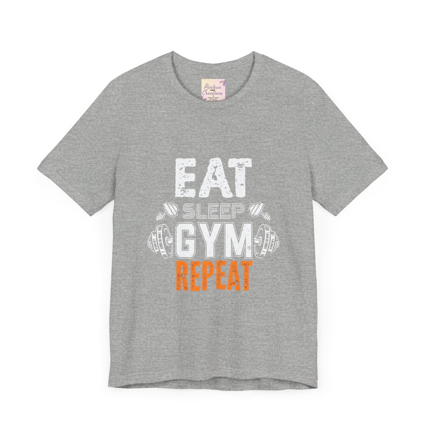 Fitness Motivation Tee, Eat Sleep Gym Repeat Shirt, Workout Apparel, Gifts for Gym Lovers, Casual Wear, Exercise Top