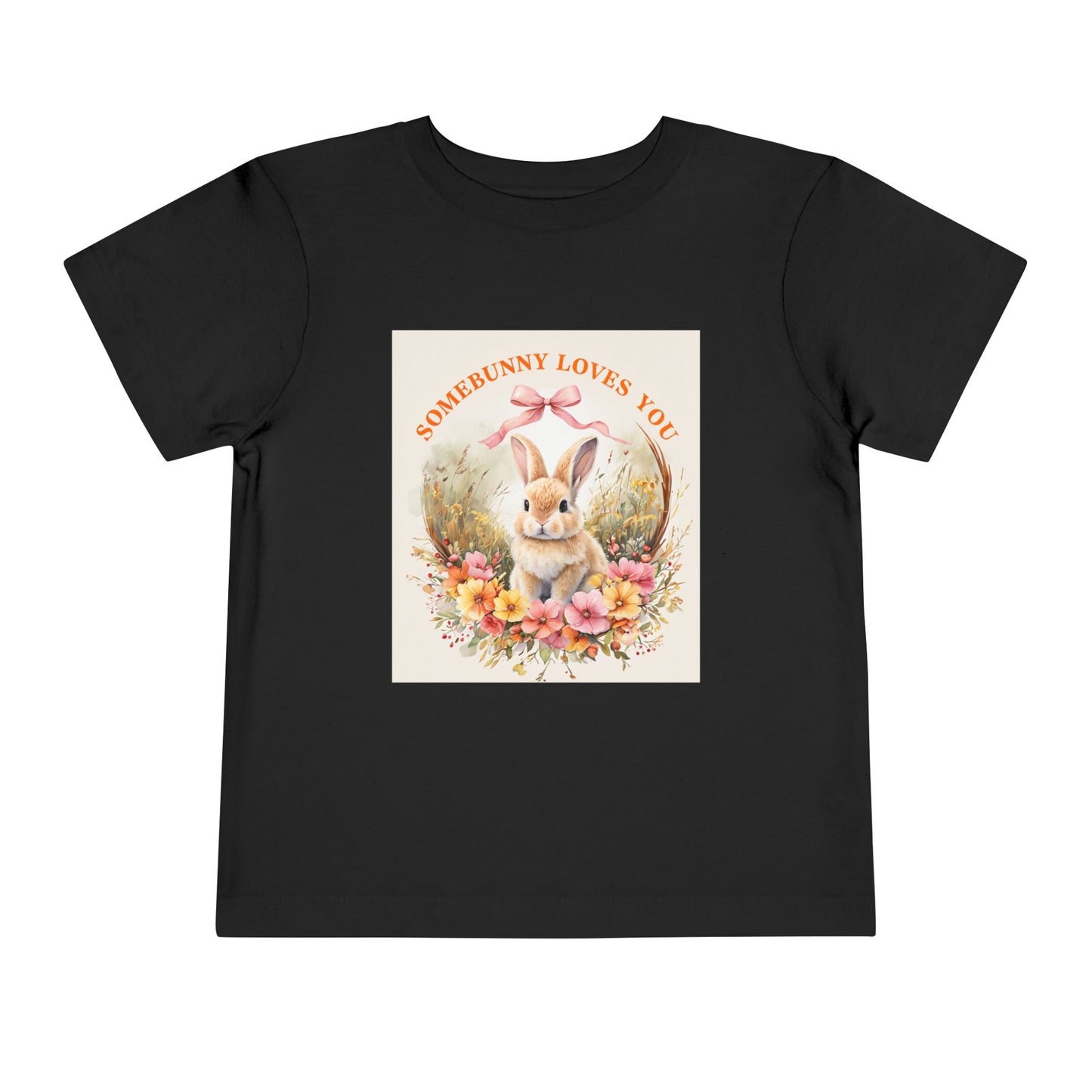 Toddler Short Sleeve Tee - 'Somebunny Loves You' Cute Bunny Design for Easter & Spring Celebrations