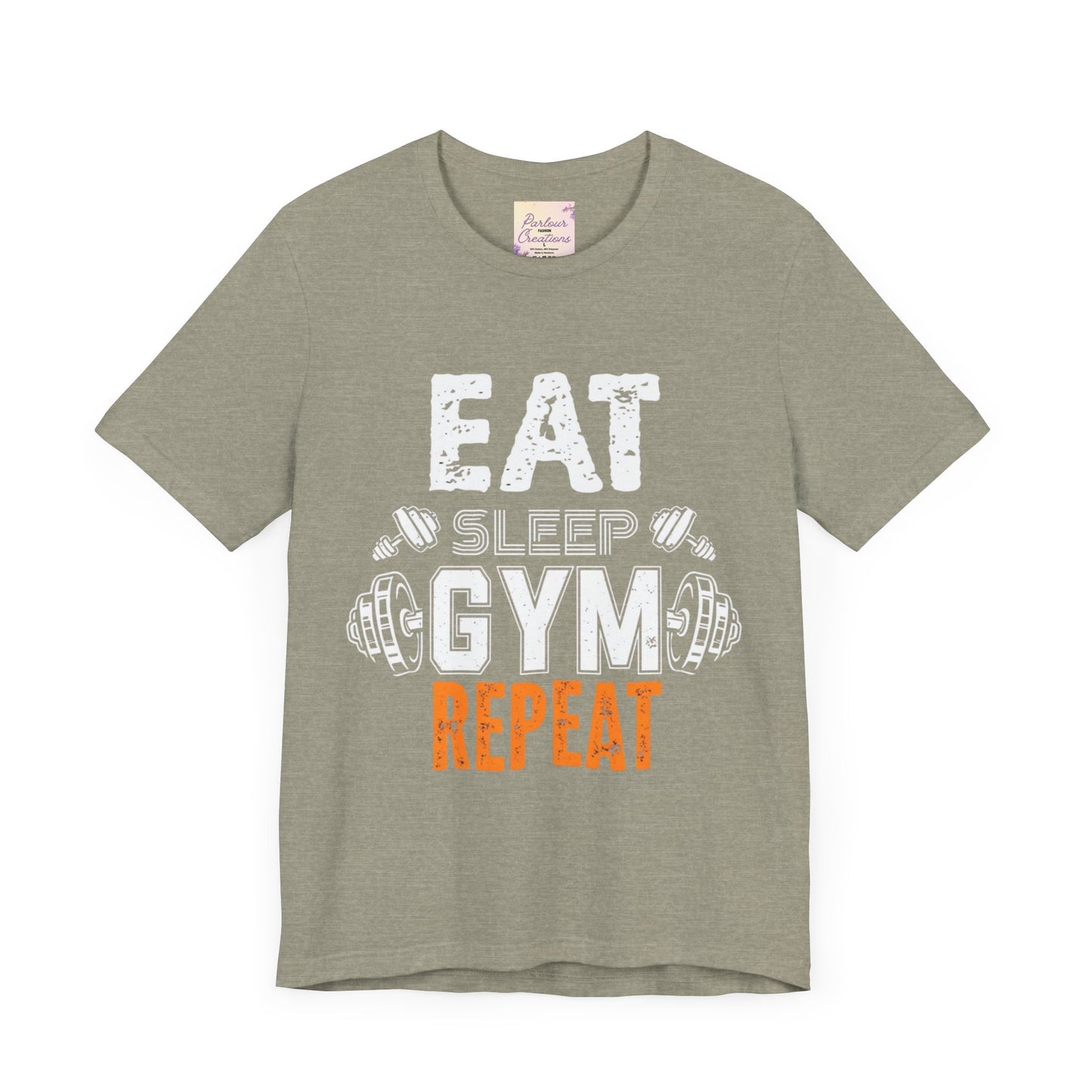 Motivational Gym T-Shirt - Eat Gym Repeat Unisex Casual Tee