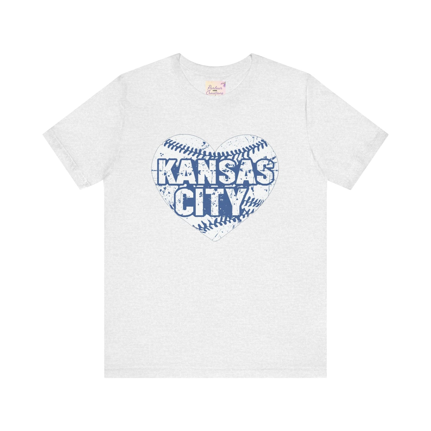 Kansas City Love Baseball Tee, Sports Fan T-shirt, Gift for Baseball Lovers, Summer Casual Top, Heart Design Shirt