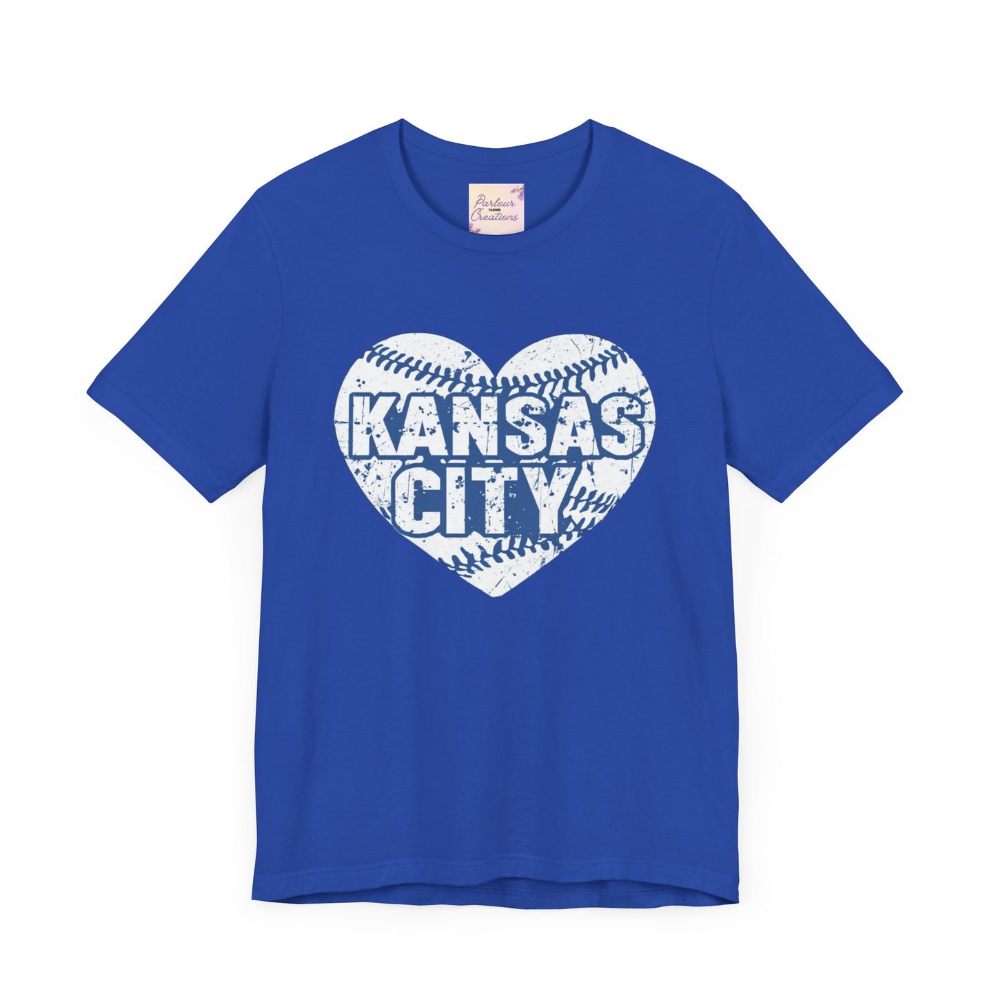 Kansas City Love Baseball Tee, Sports Fan T-shirt, Gift for Baseball Lovers, Summer Casual Top, Heart Design Shirt