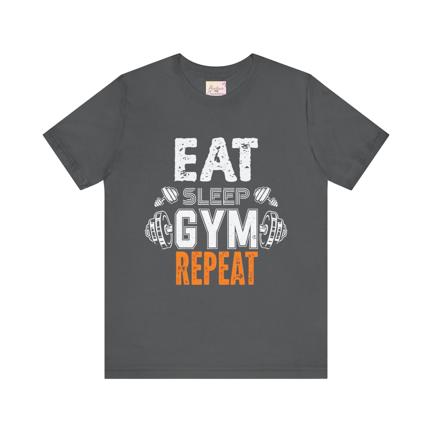 Motivational Gym T-Shirt - Eat Gym Repeat Unisex Casual Tee