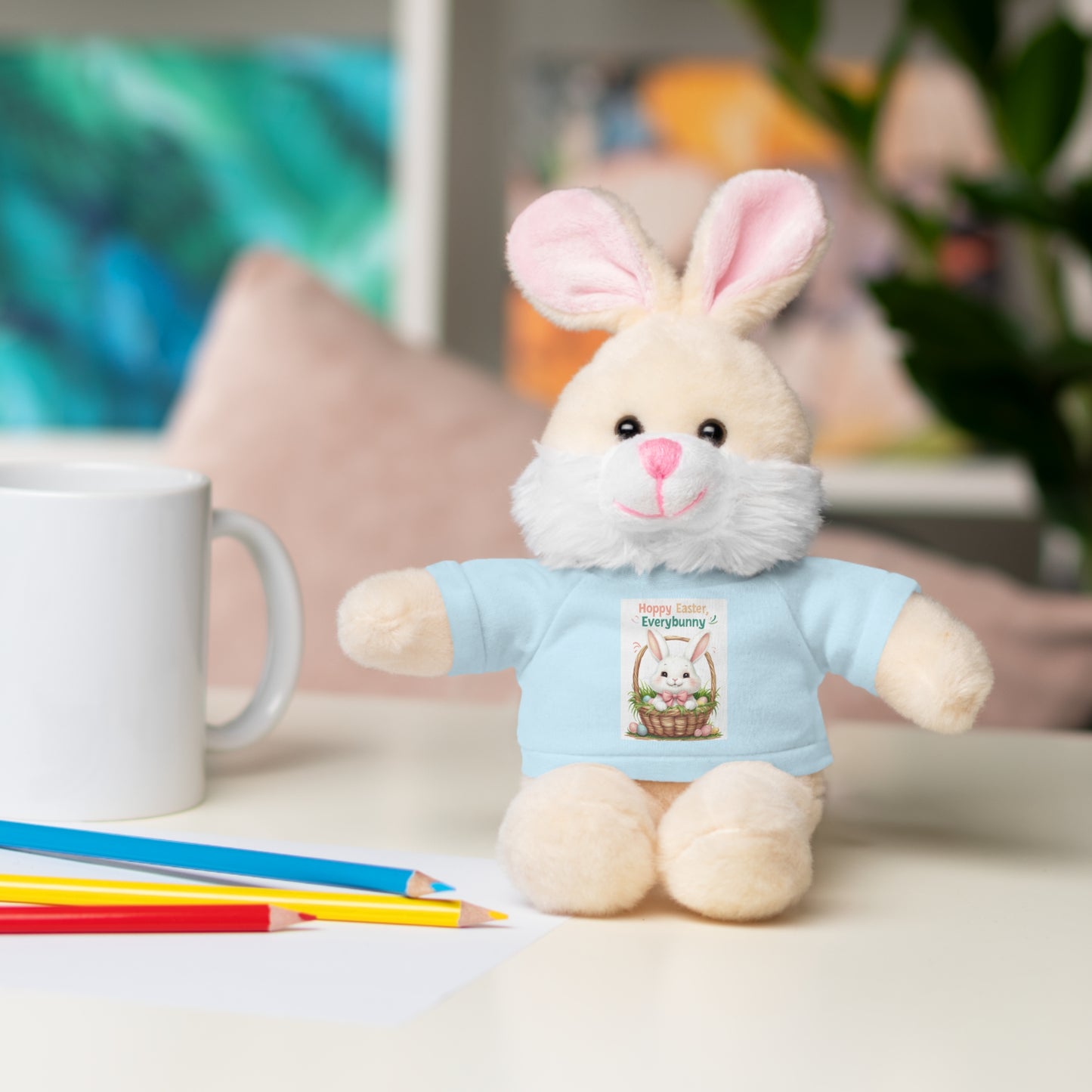 "Hoppy Easter" Easter Stuffed Animal Tee Bear - Perfect Gift for Kids