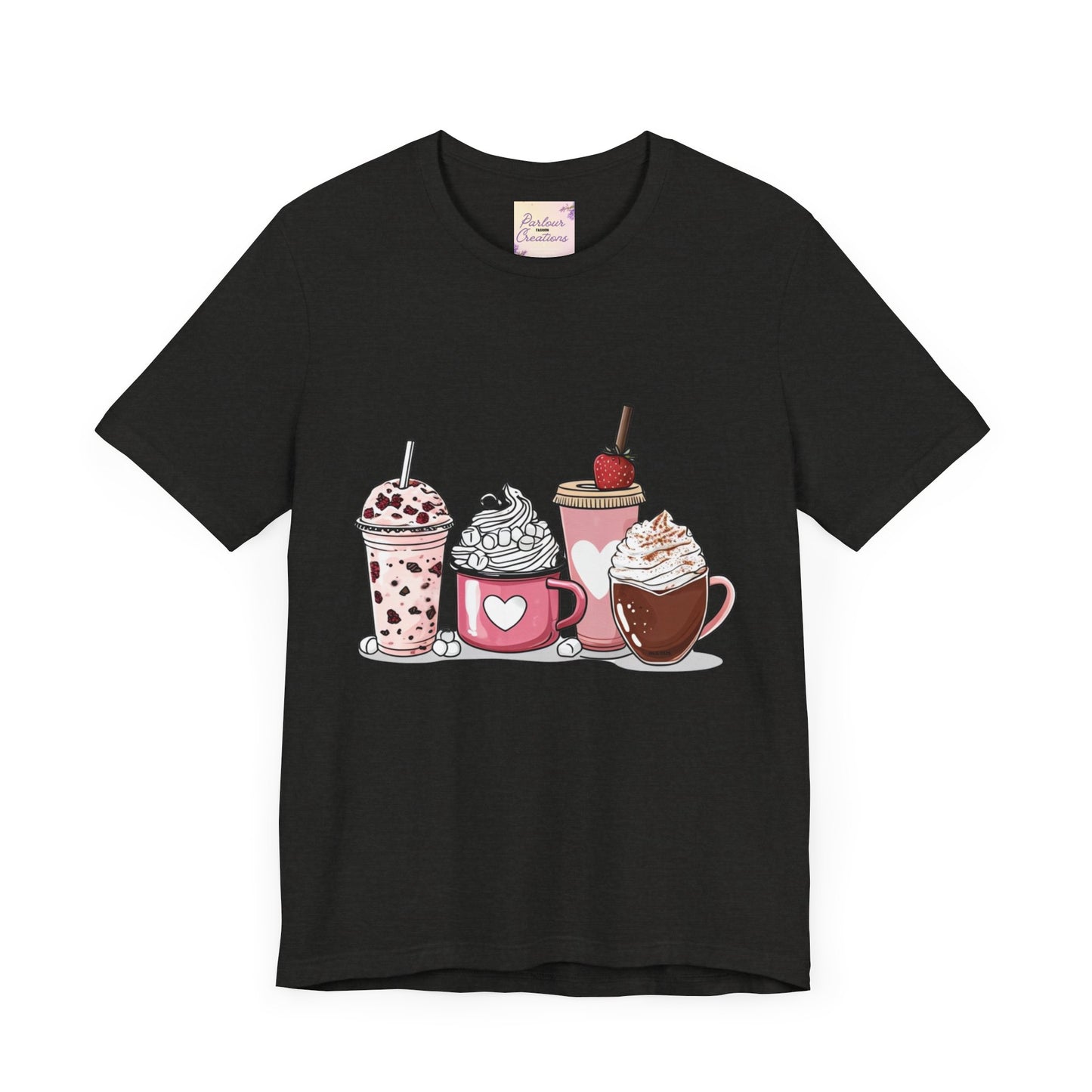 Valentine Coffee Lover Unisex Tee, Personalized Gift Shirt, Short Sleeve Top for Valentine's Day