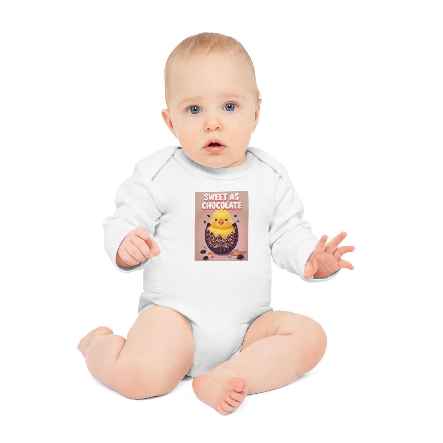 Sweet as Chocolate Baby Long-Sleeve Organic Bodysuit