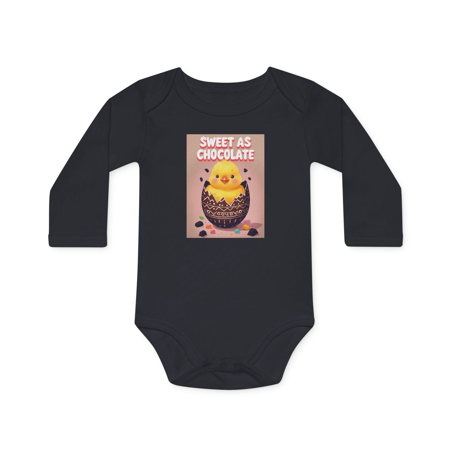 Sweet as Chocolate Baby Long-Sleeve Organic Bodysuit