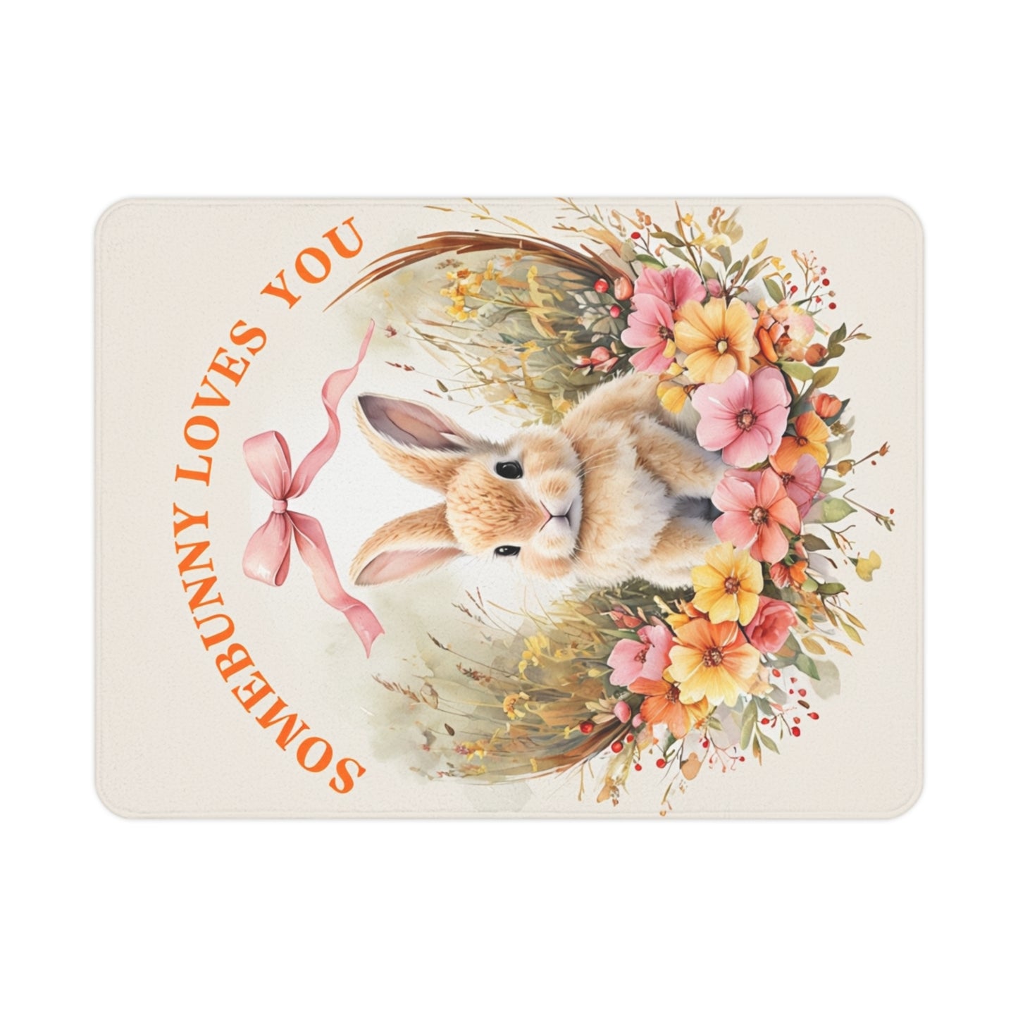 Somebunny Loves You Toddler Blanket - Cute Bunny Floral Design for Kids