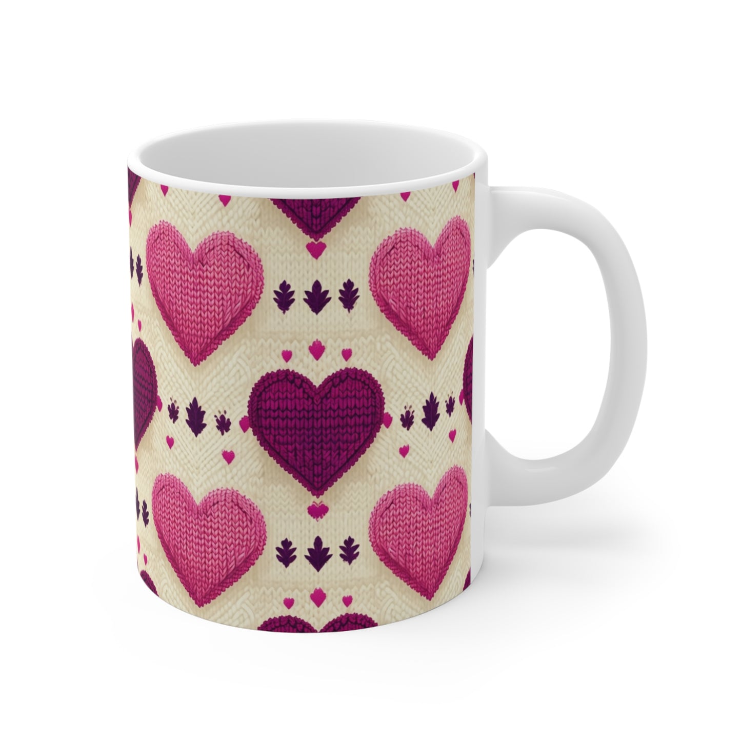 Heart Sweater Ceramic Mug 11oz Gift for Her Him Them Child Valentines Love