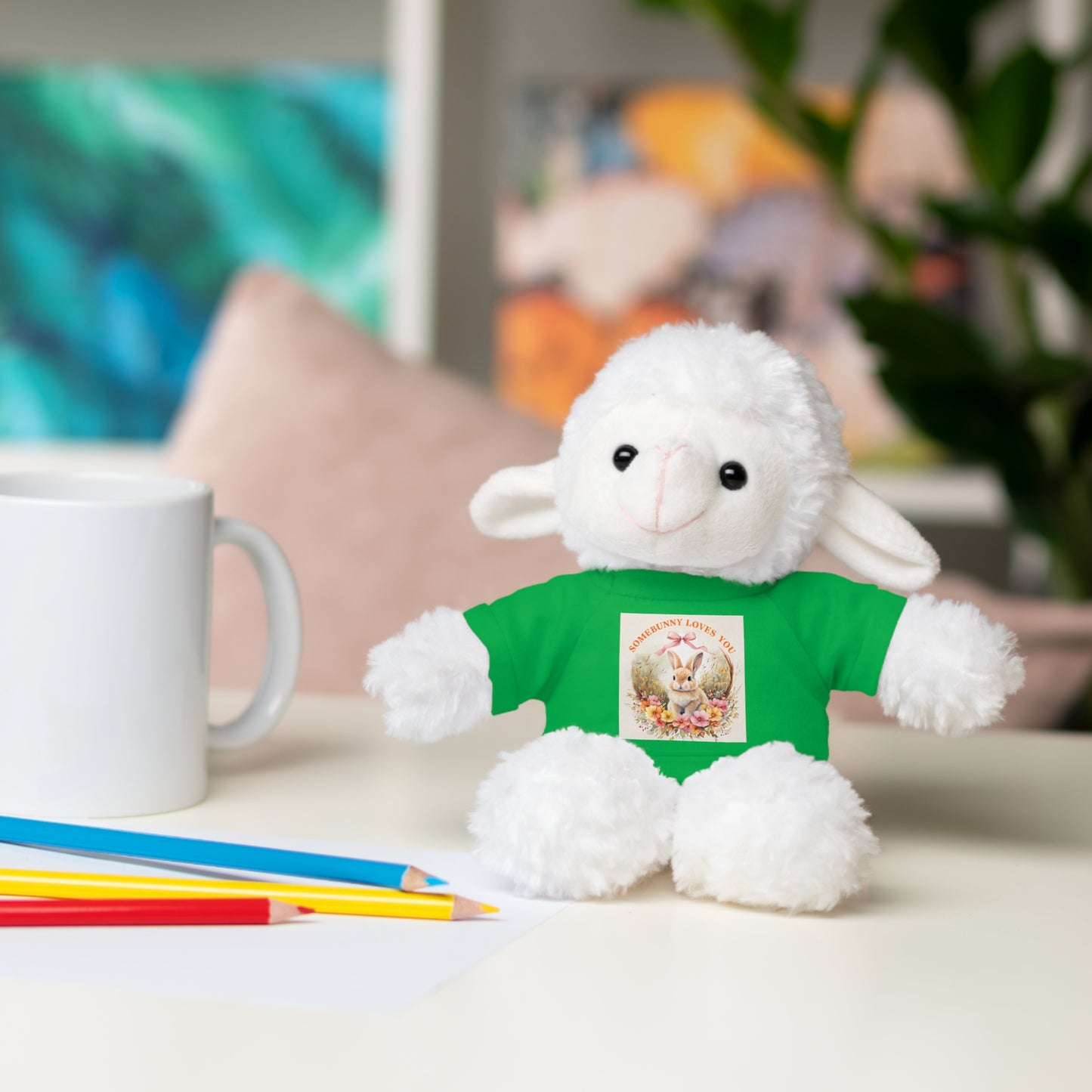 Personalized Stuffed Animal with Tee - ‘Somebunny Loves You’ Bear