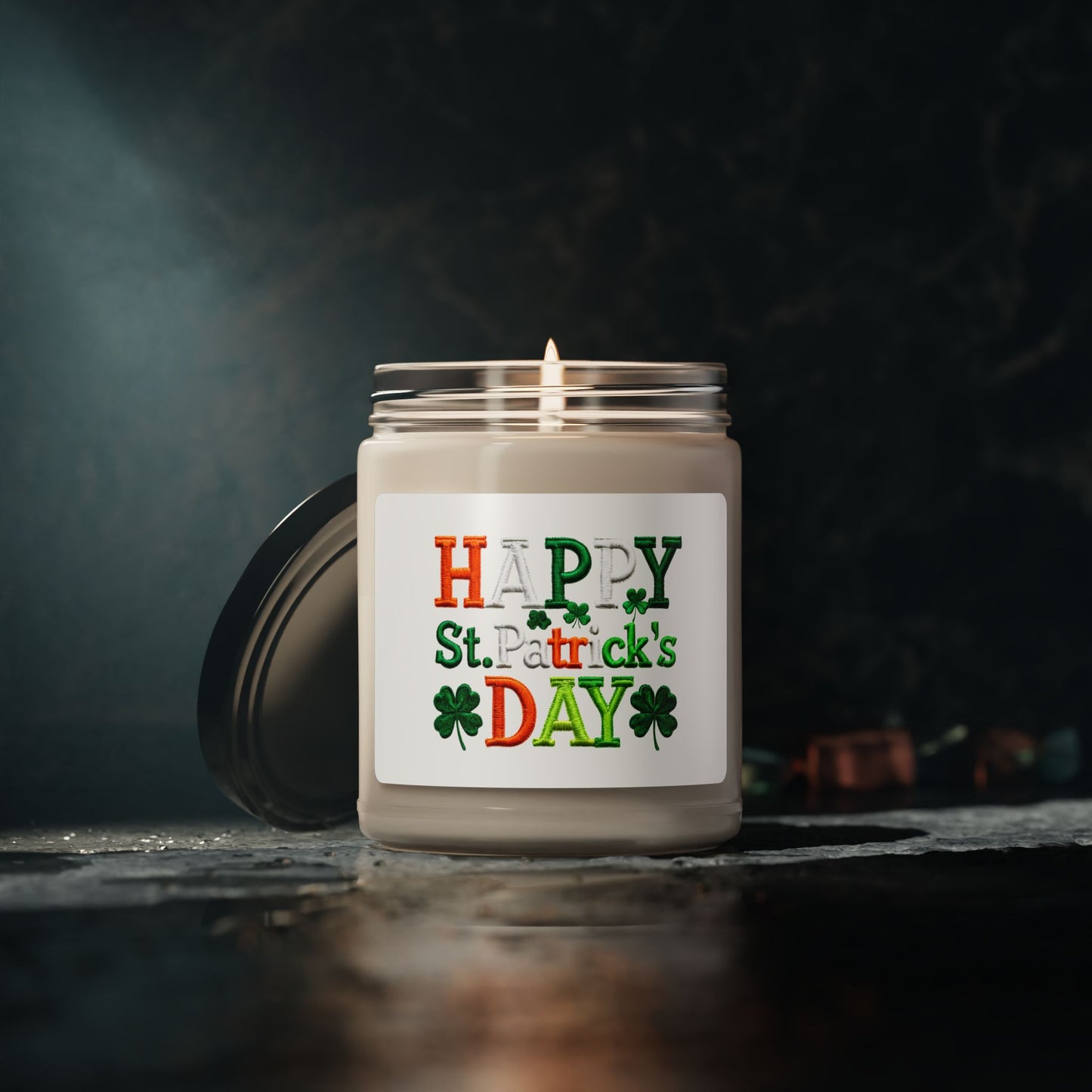 St. Patrick's Day Scented Soy Candle, Festive Home Decor, Lucky Candle Gift, Green Candle for Celebrations