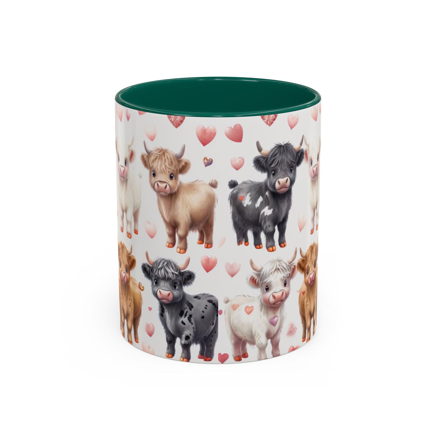 Valentines Mini Highland Cow Cermaic 11oz Color Mug Gift for Her, Him, Them, Child