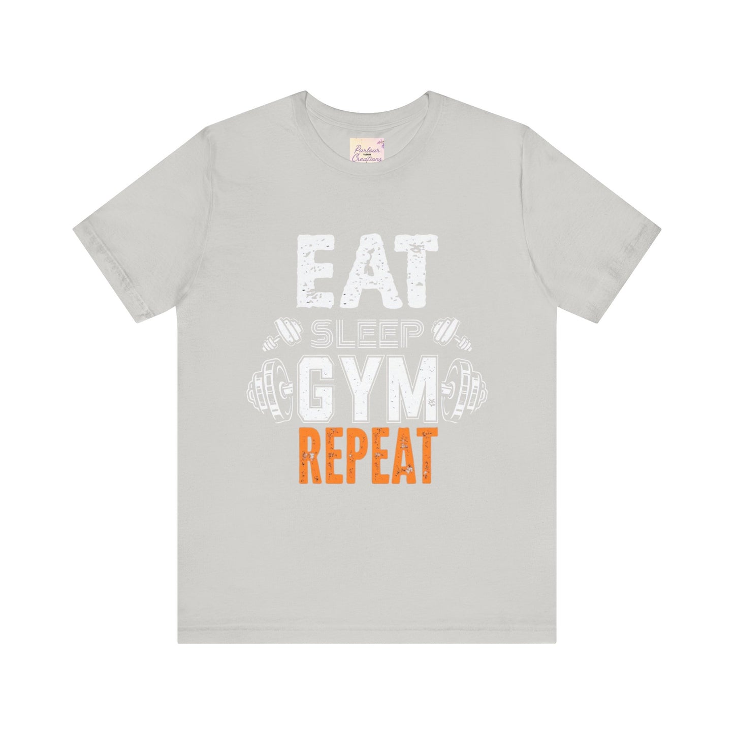 Motivational Gym T-Shirt - Eat Gym Repeat Unisex Casual Tee