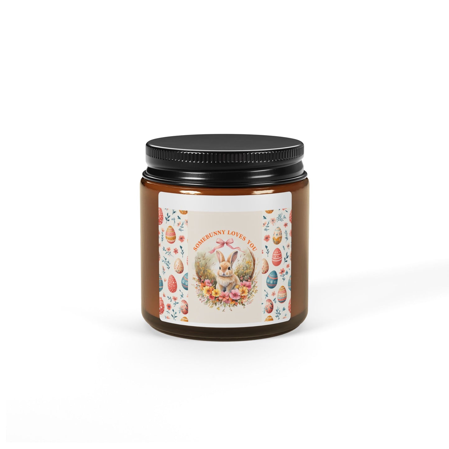 Easter Bunny Scented Soy Candle - Amber Jar (Candle Match Books)