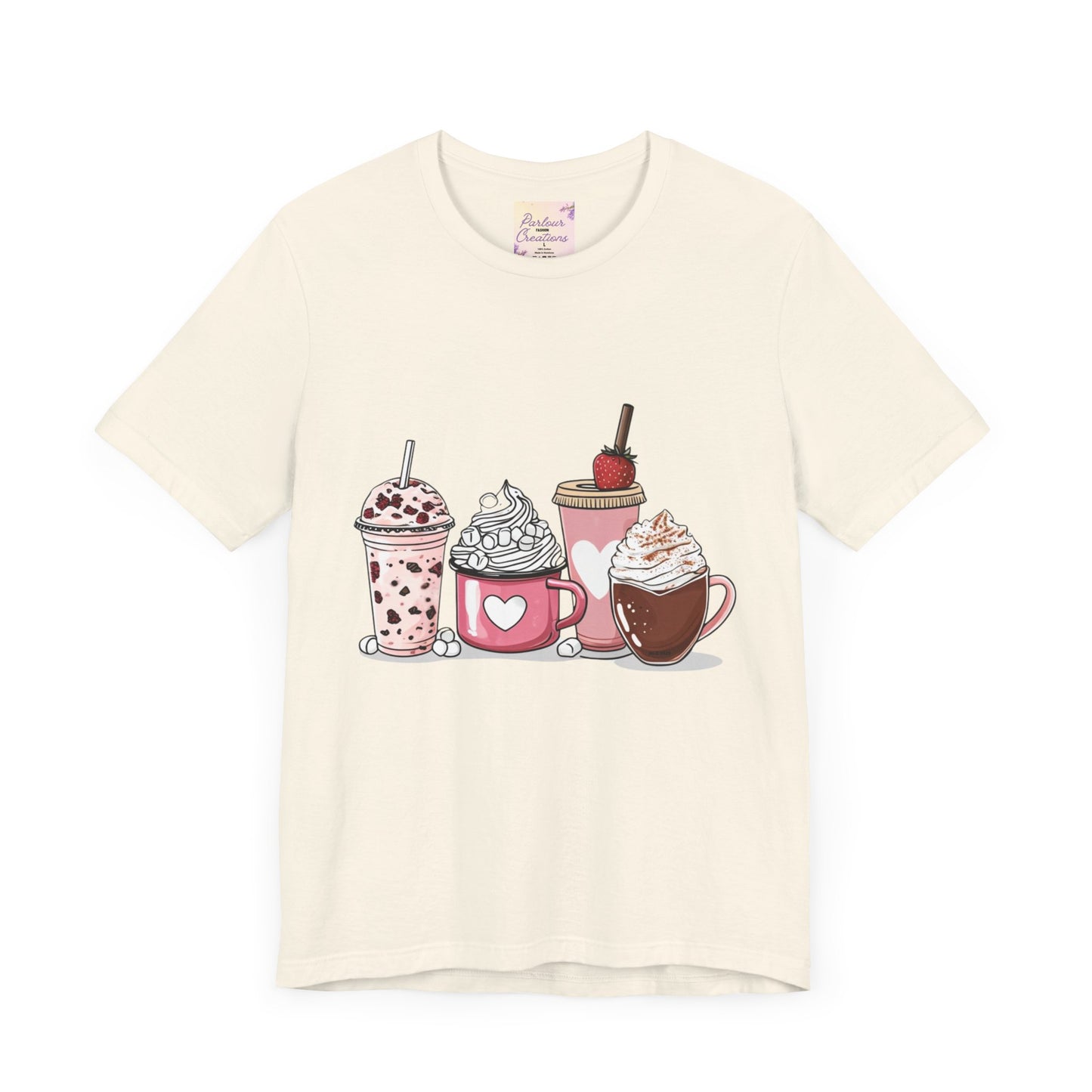 Valentine Coffee Lover Unisex Tee, Personalized Gift Shirt, Short Sleeve Top for Valentine's Day