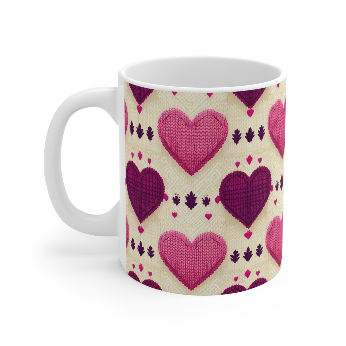 Heart Sweater Ceramic Mug 11oz Gift for Her Him Them Child Valentines Love