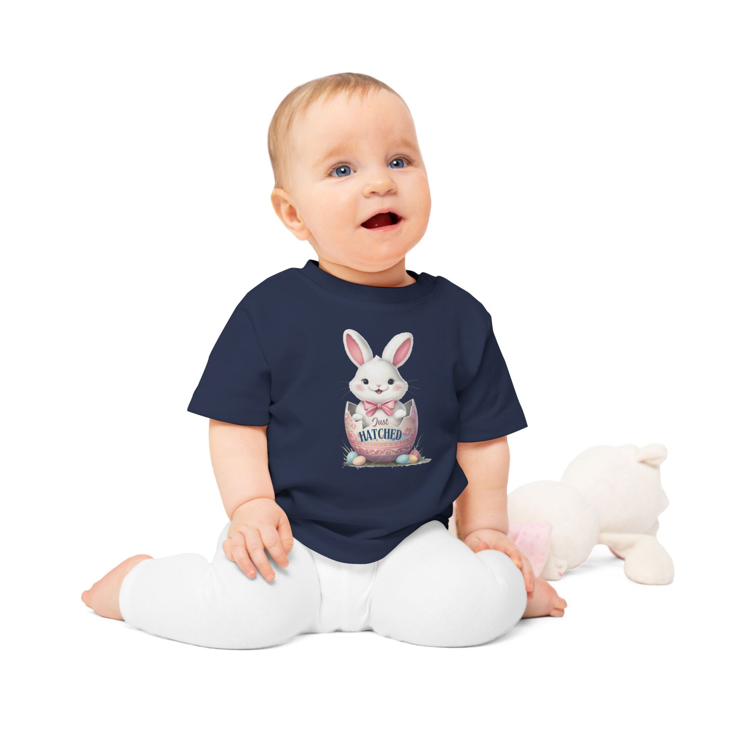 Easter Bunny Baby T-Shirt - 'Just Hatched' Design