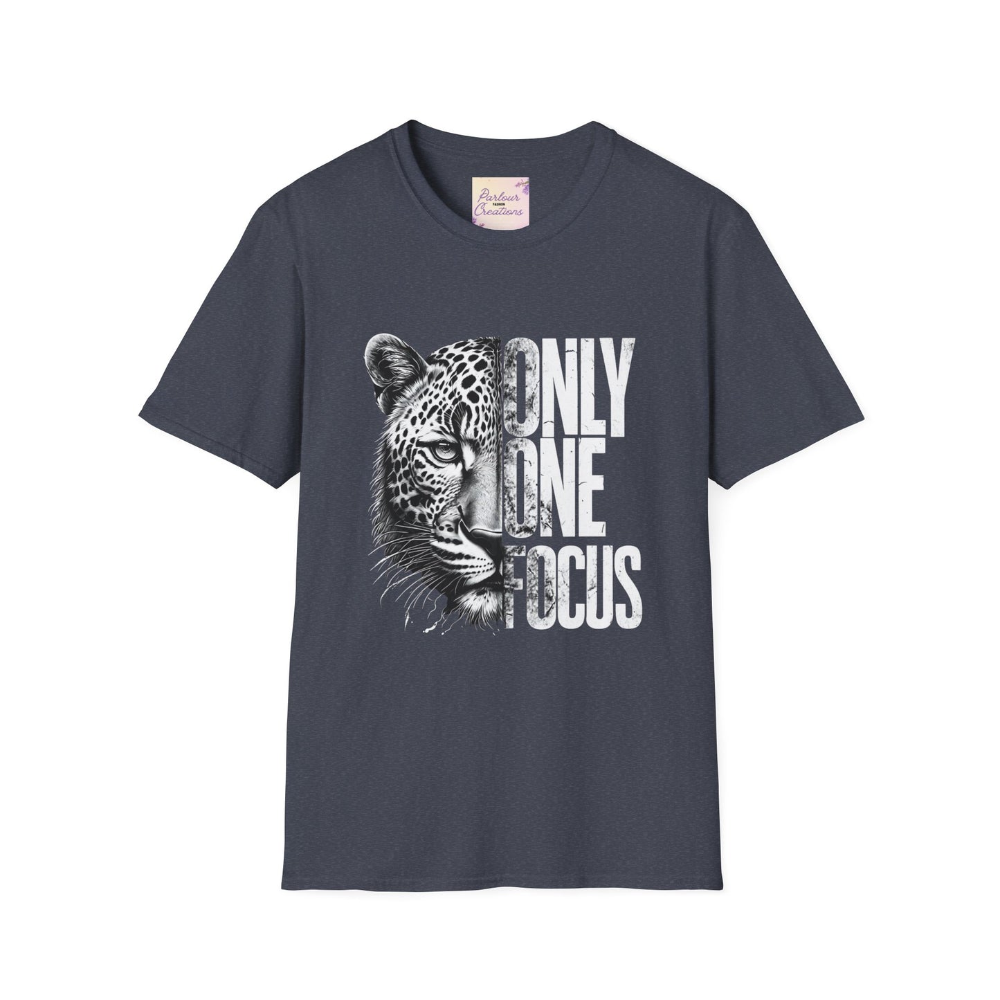 Only One Focus Leopard Graphic T-Shirt - Unisex Softstyle Tee for Animal Lovers