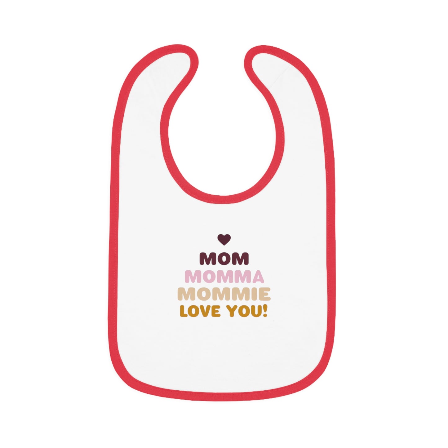 Cute 'Mom Love' Baby Bib – Perfect for New Moms and Gift Celebrations