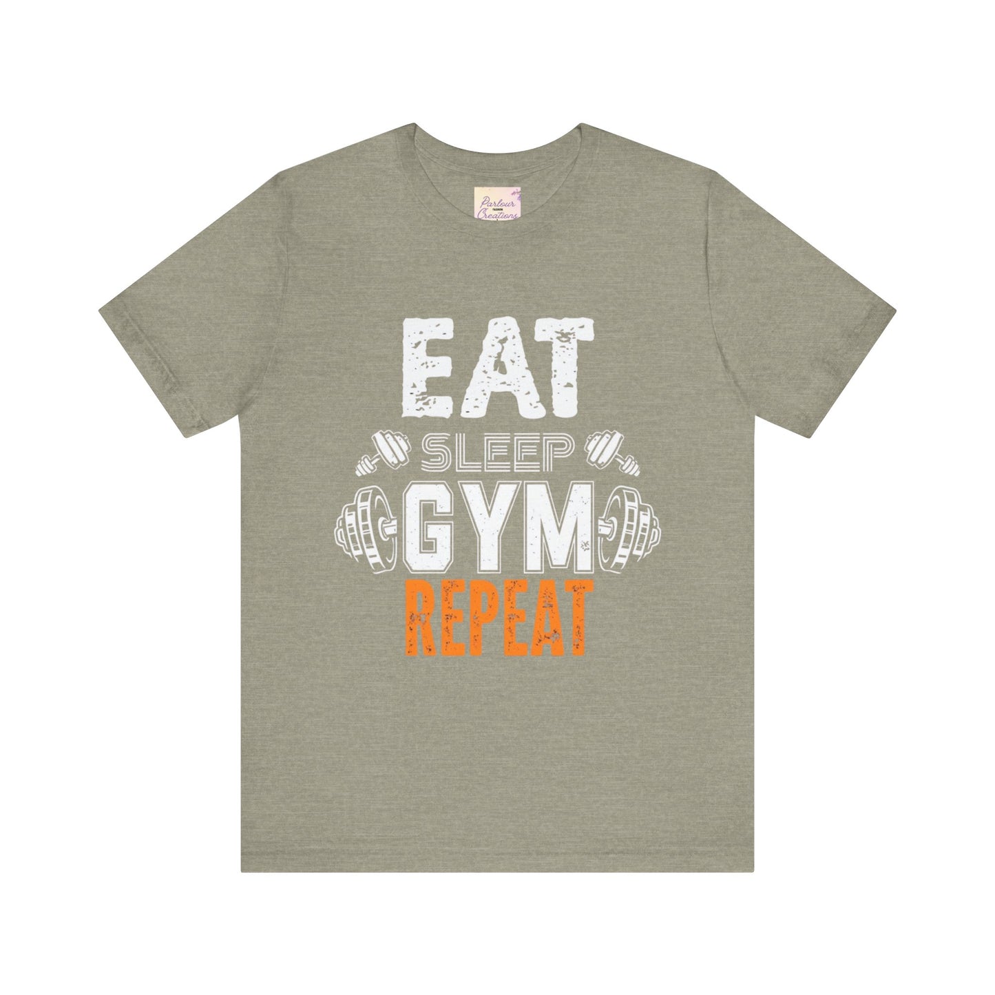 Motivational Gym T-Shirt - Eat Gym Repeat Unisex Casual Tee