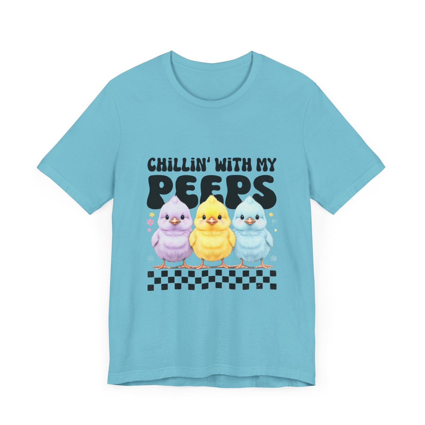 Chillin' with My Peeps Tee - Fun Graphic T-Shirt, Cute Spring Shirt, Easter Gift, Casual Wear, Friendship Vibe, Gift for Teens