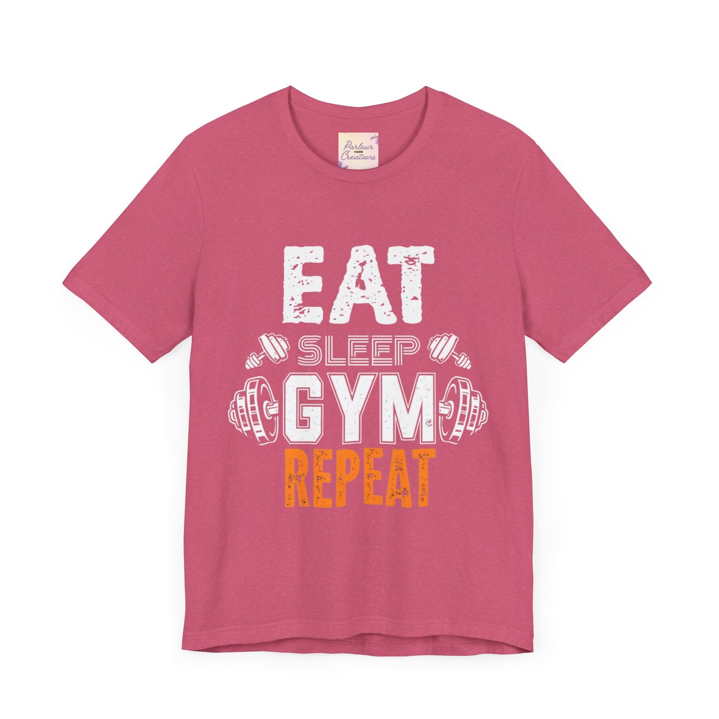 Motivational Gym T-Shirt - Eat Gym Repeat Unisex Casual Tee