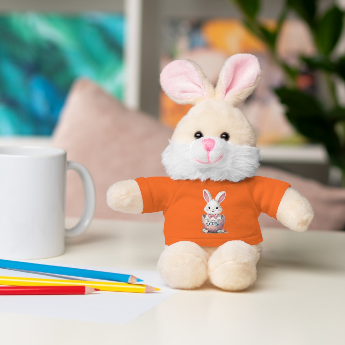 Adorable Bunny Tee "Just Hatched" Stuffed Animal - Perfect Gift for Kids